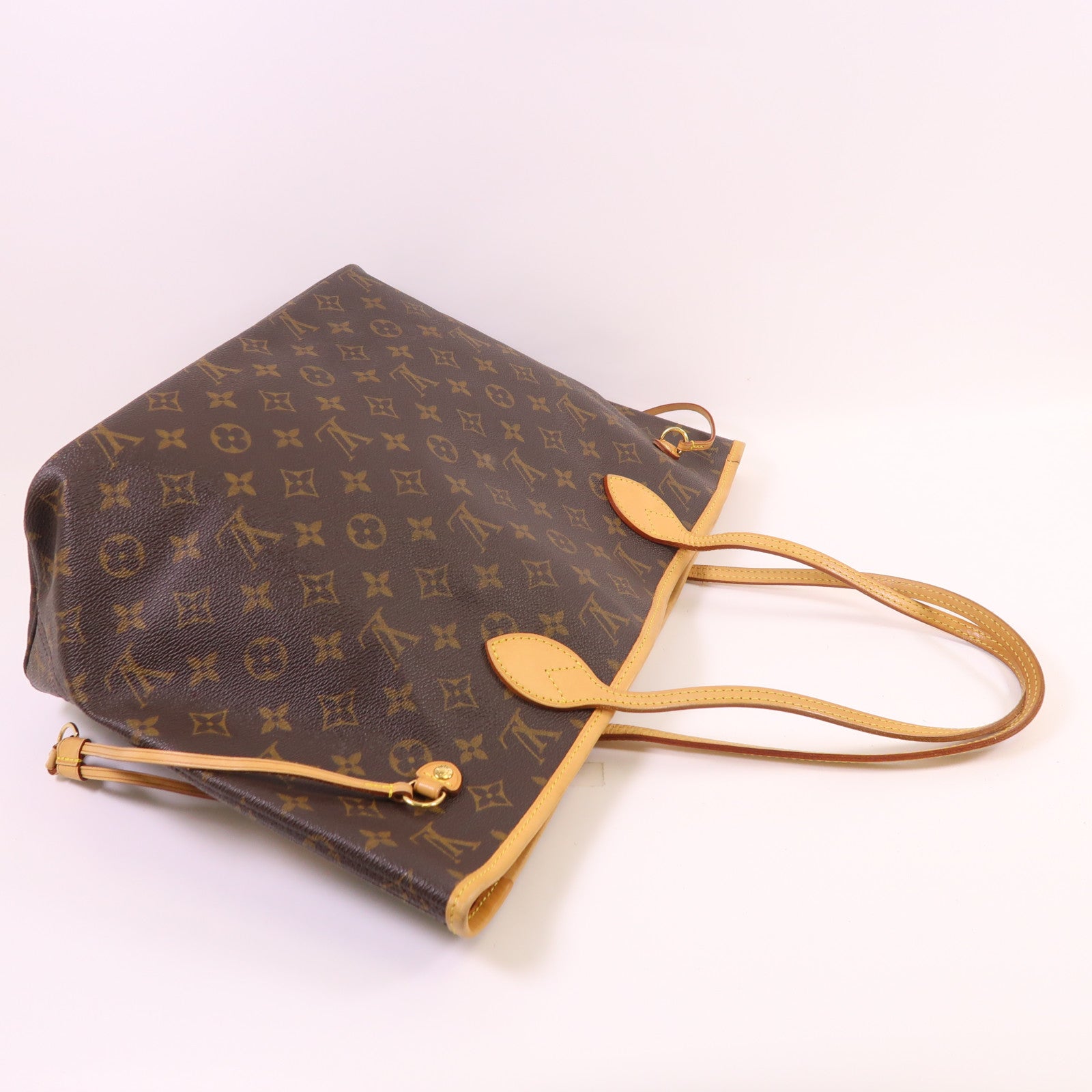 LOUIS VUITTON Monogram Neverfull MM金扣手挽袋