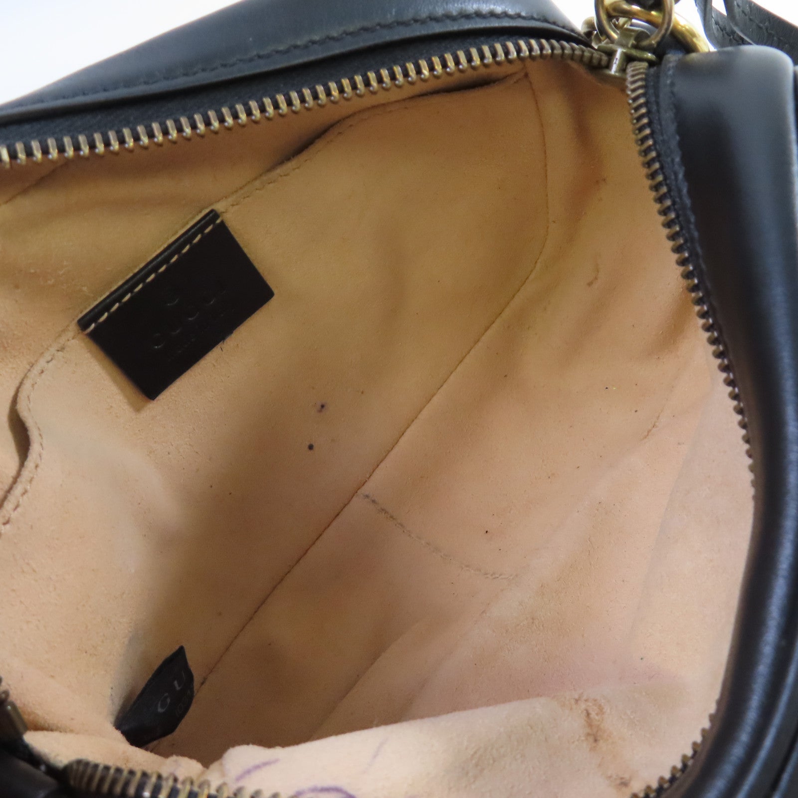 GUCCI Chevron皮革GG Marmont Mini Chain Shoulder Bag金扣肩背袋黑色