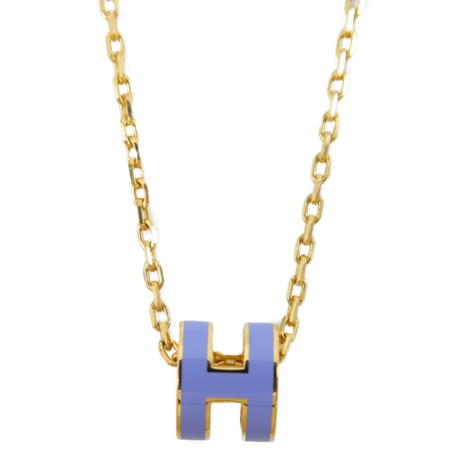 HERMES 金屬Pop H Necklace項鍊紫色/金色