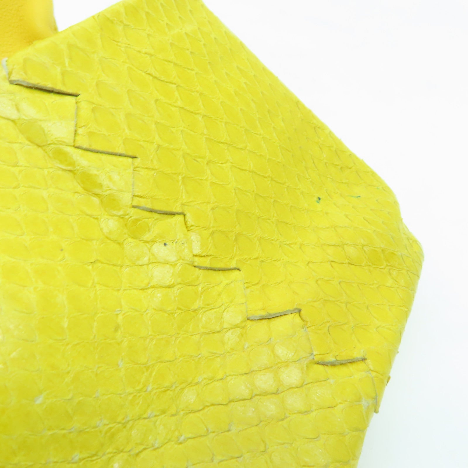 BOTTEGA VENETA 【清倉大減價】蛇皮皮革Clutch Bag手拿包黃色