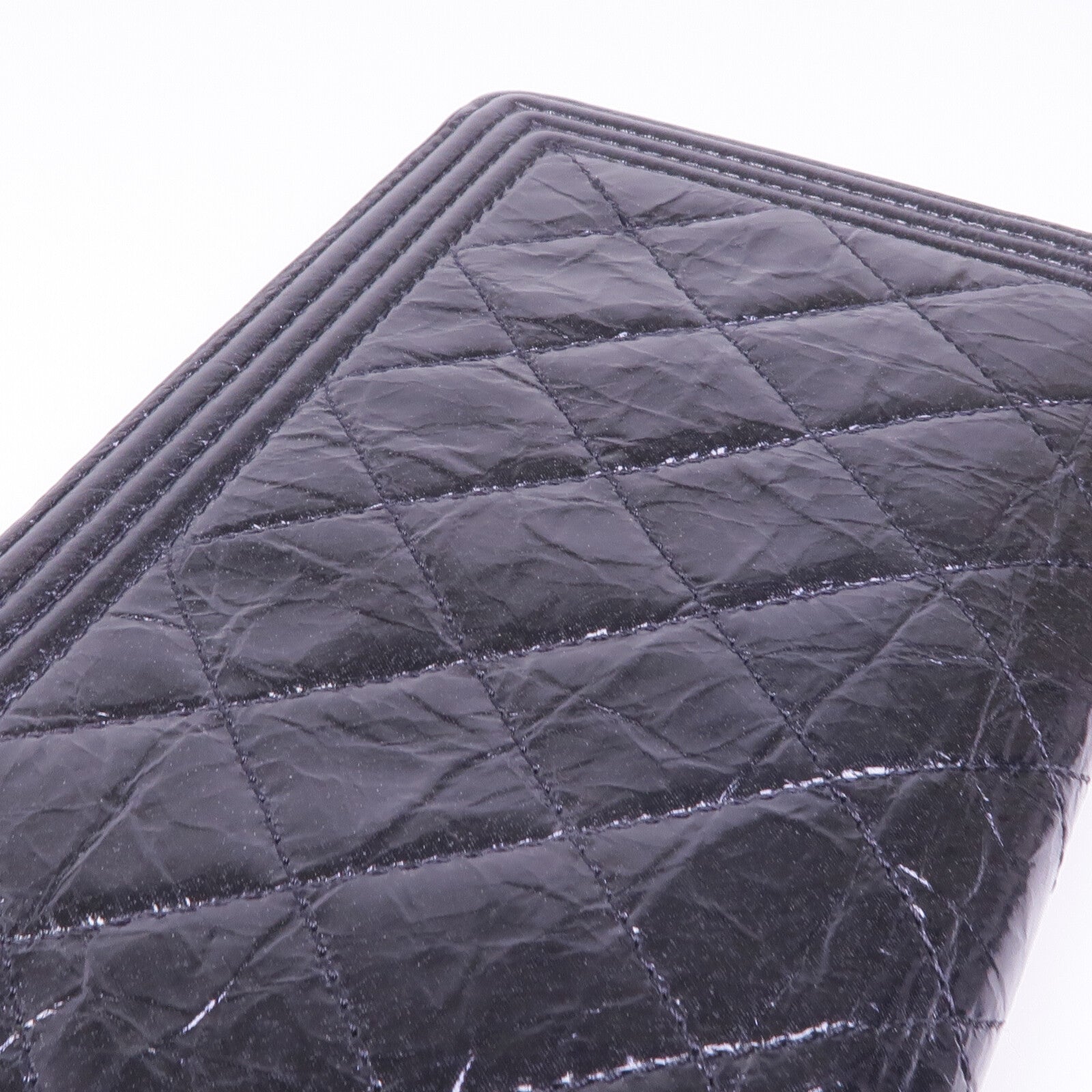 CHANEL 塗層帆布Boy Long Wallet長錢包