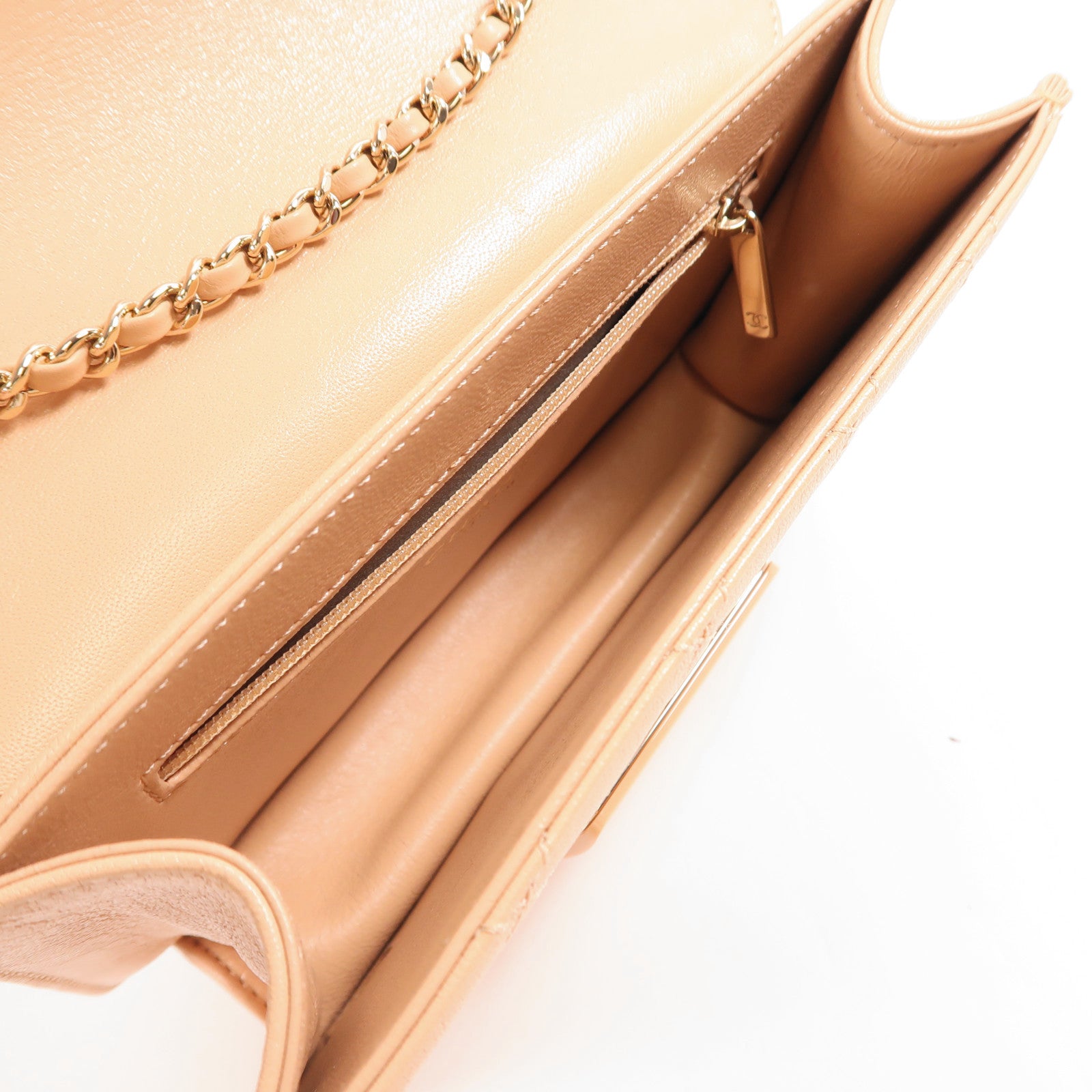 CHANEL【激減優惠】 牛皮皮革Chain Shoulder金扣鏈帶肩背袋