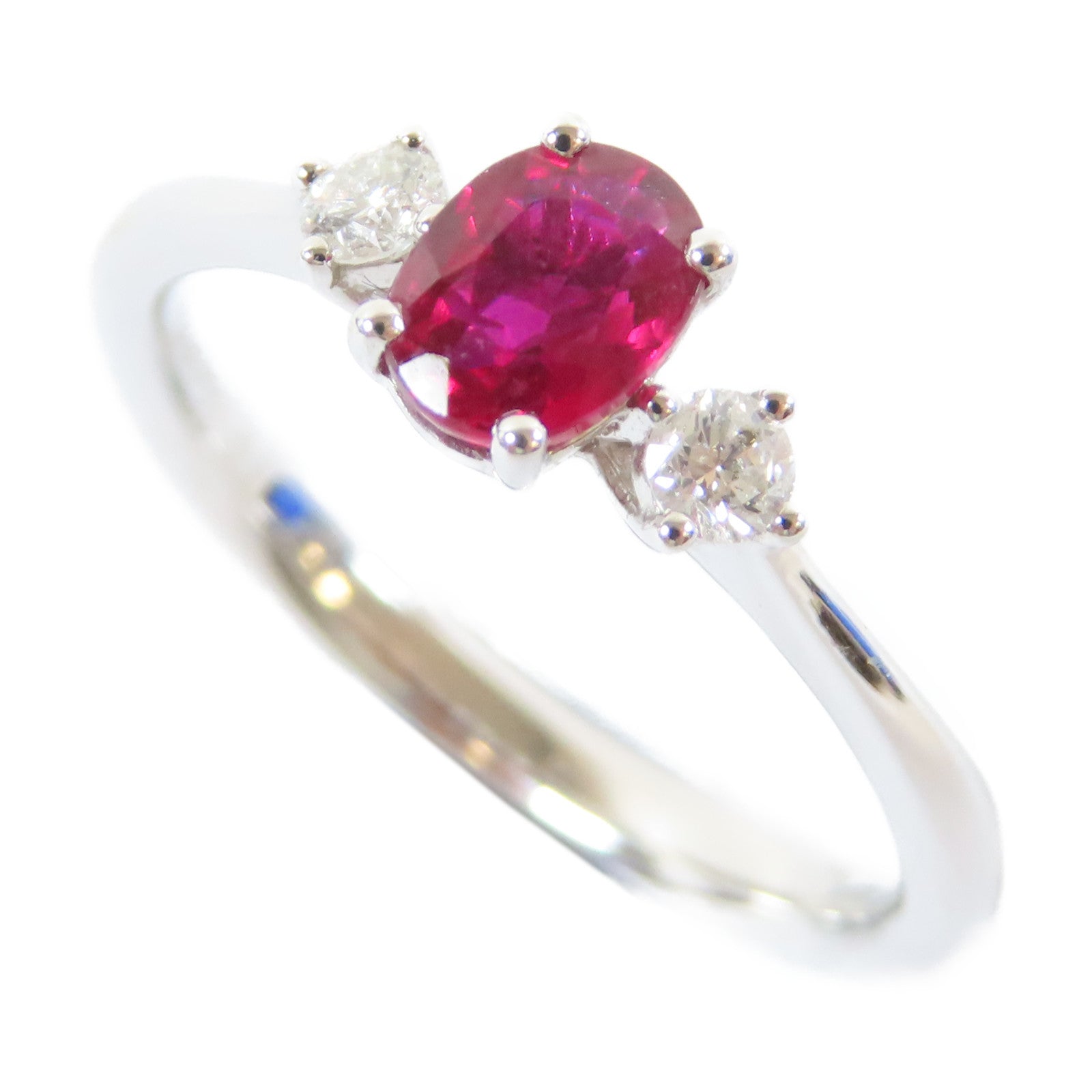 JEWELRY 【激減優惠】18K白金Ruby Ring0.58ct紅寶石/0.105ct鑽石戒指US#6