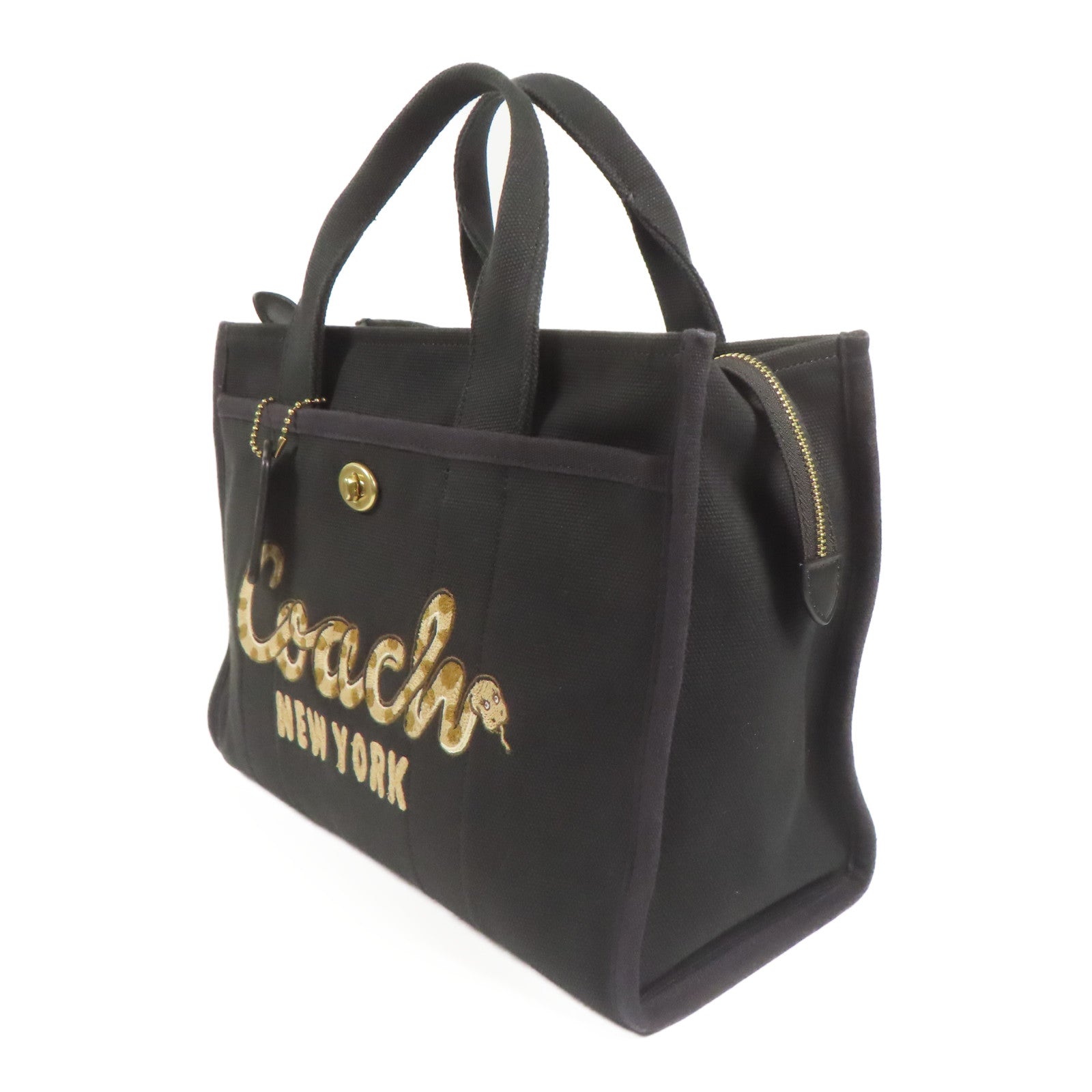 COACH 帆布Shoulder Bag金扣手挽肩背兩用袋