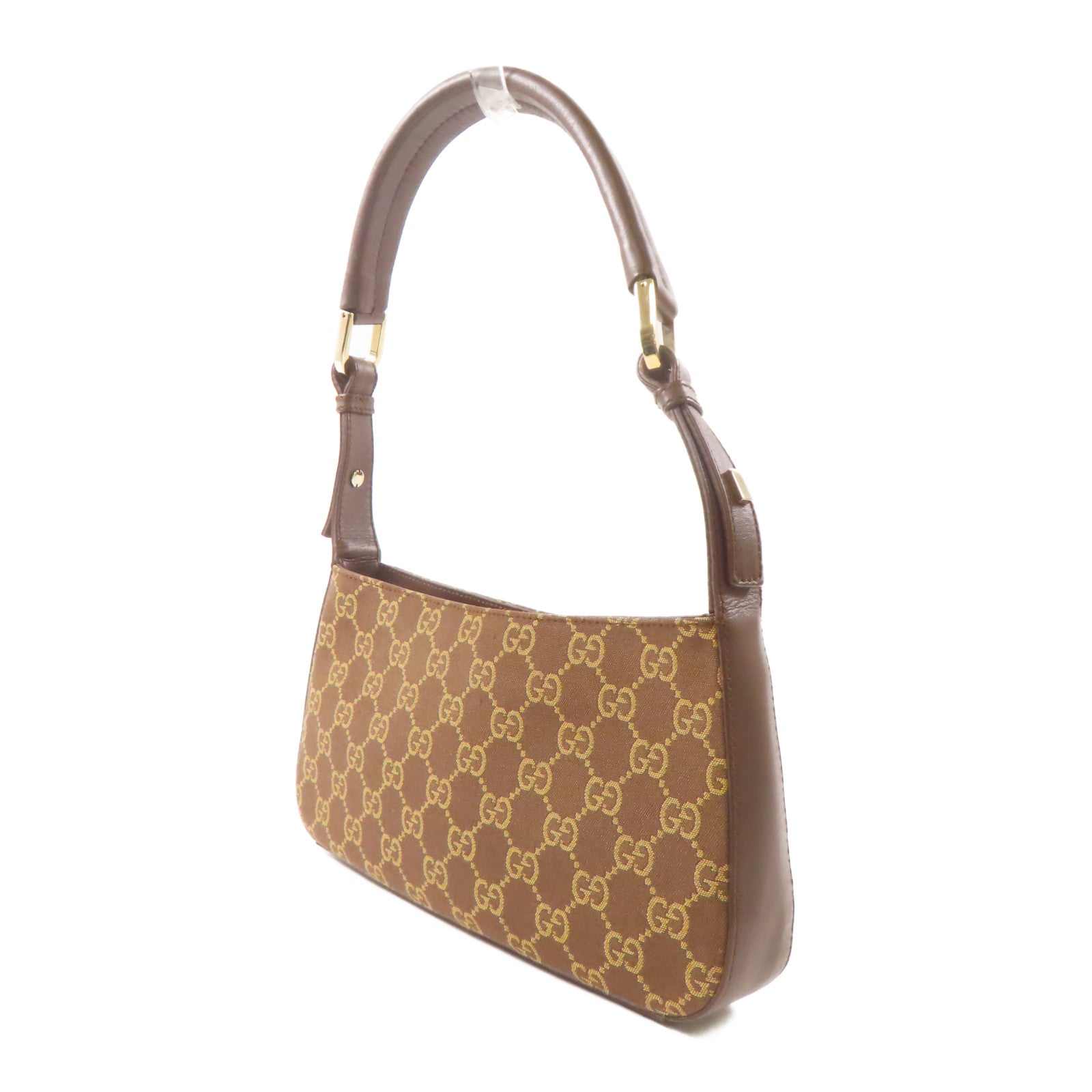GUCCI 帆布/皮革Shoulder Bag金扣肩背袋