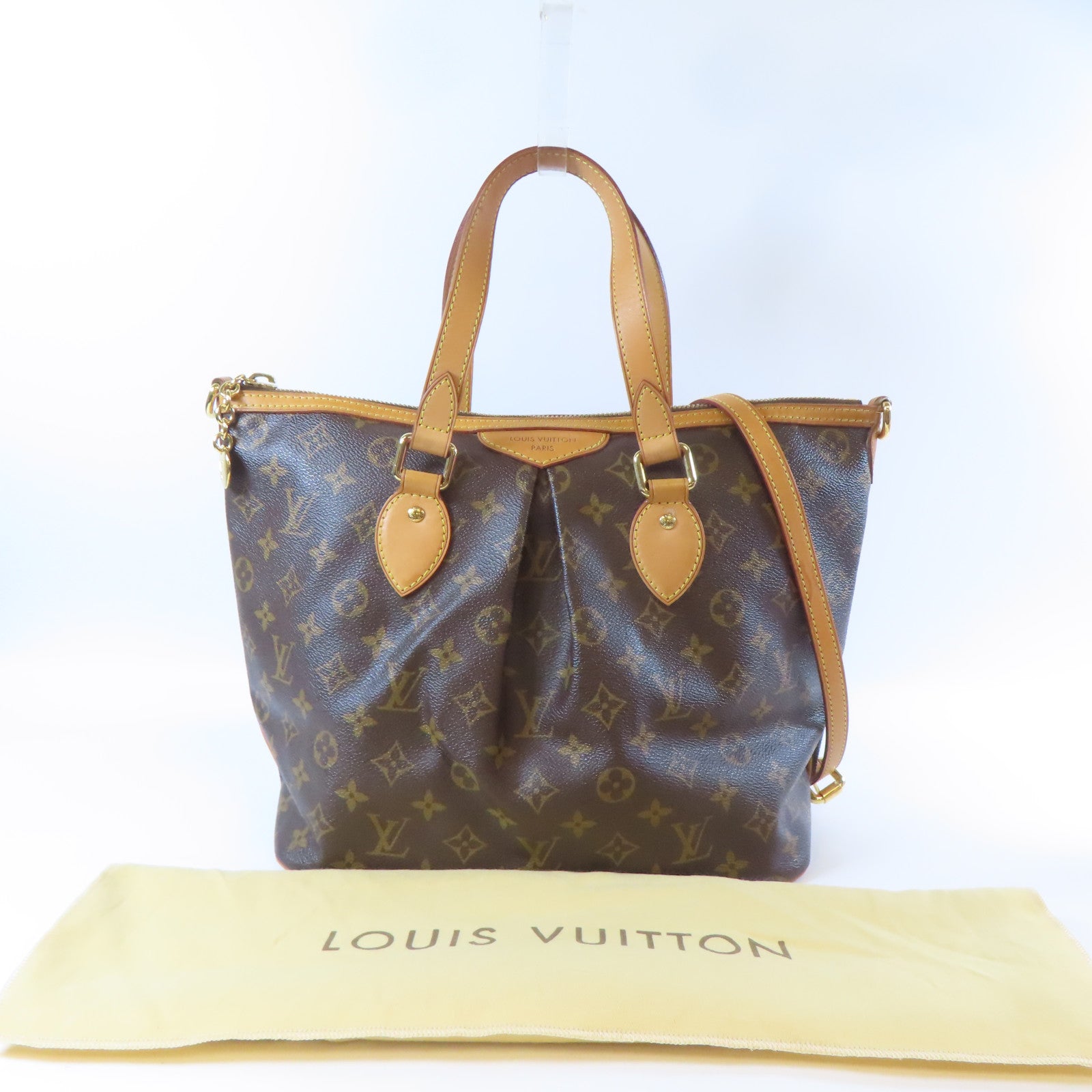 LOUIS VUITTON Monogram Palermo PM金扣手挽肩背兩用袋啡色