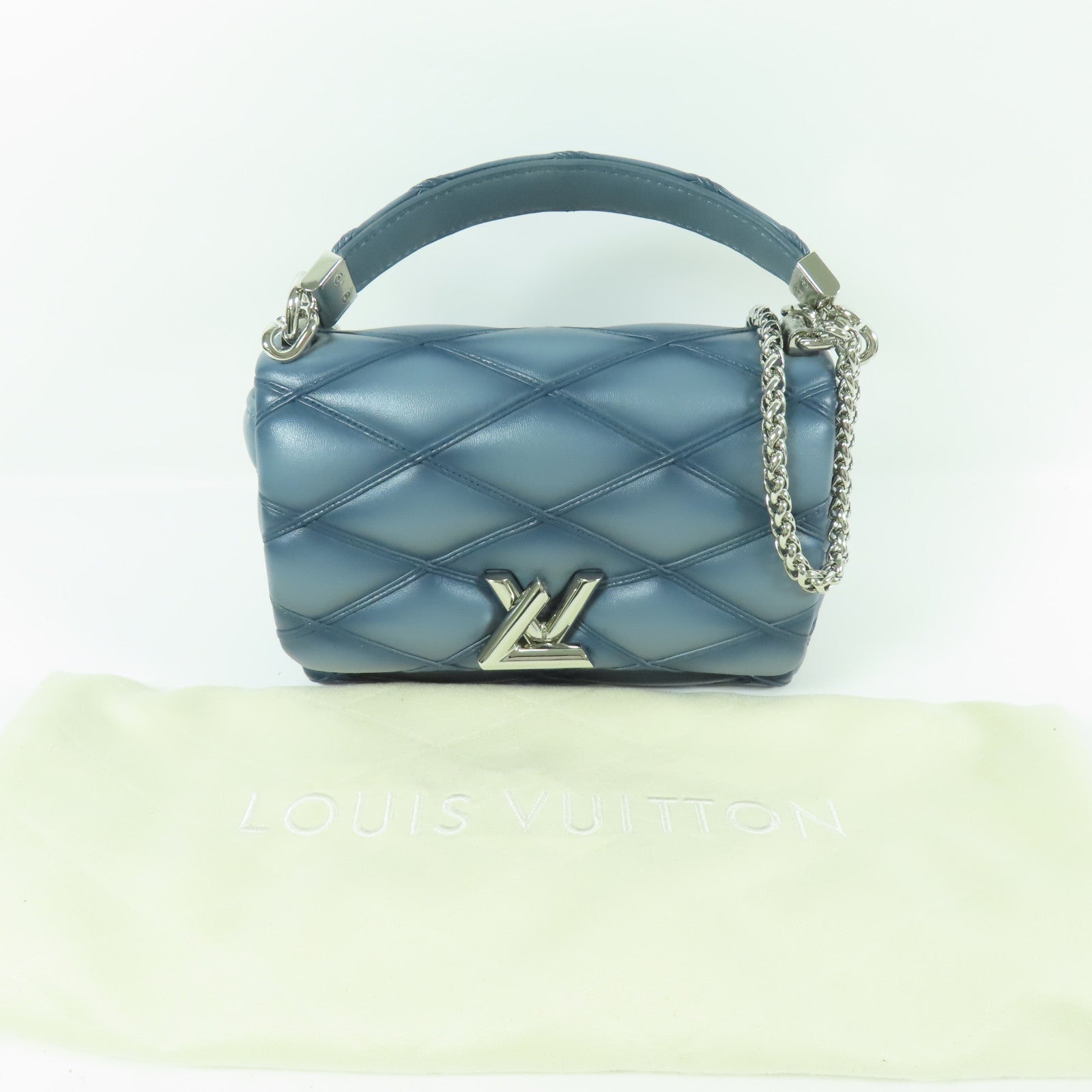 LOUIS VUITTON 牛皮皮革Go-14 PM銀扣手挽肩背兩用袋