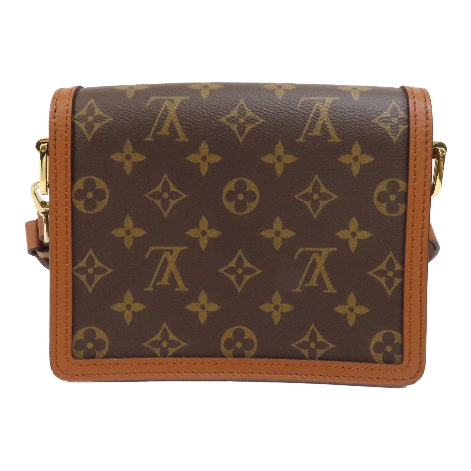 LOUIS VUITTON Monogram Dauphine金扣肩背袋啡色