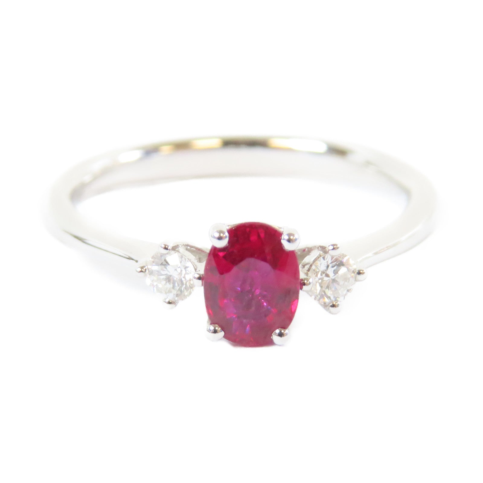 JEWELRY 【激減優惠】18K白金Ruby Ring0.58ct紅寶石/0.105ct鑽石戒指US#6