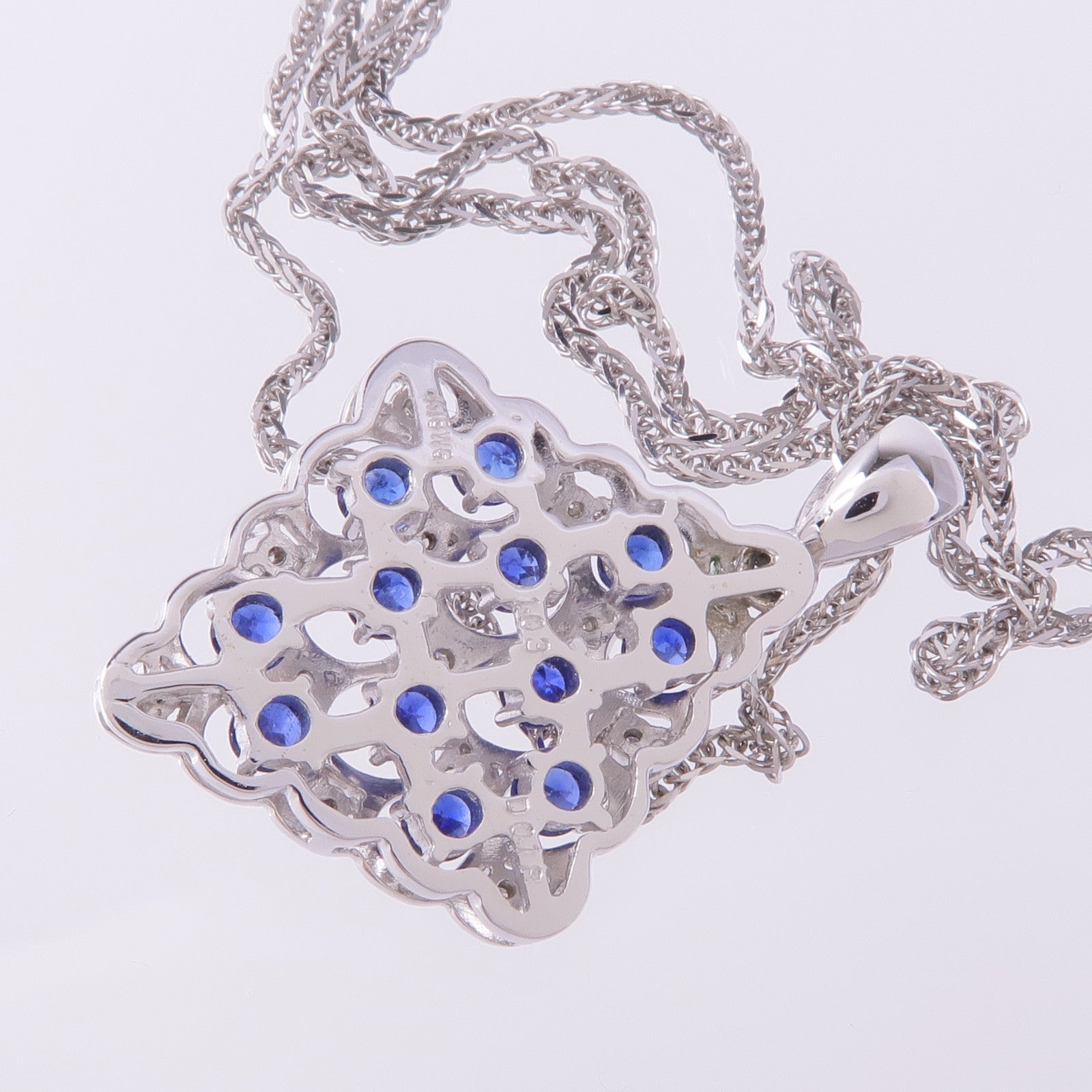 JEWELRY 18K白金Sapphire Diamond Necklace藍寶石/鑽石項鍊