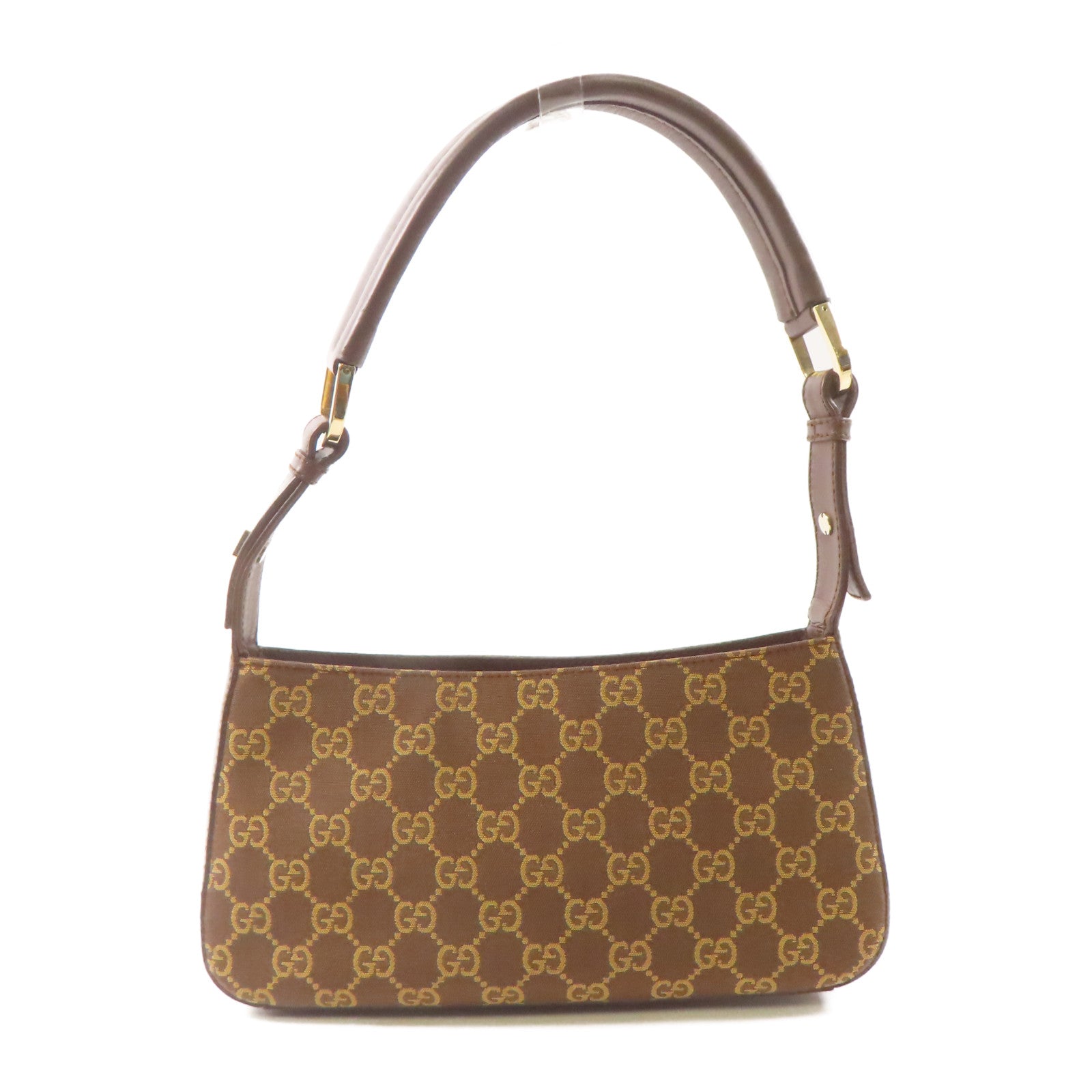 GUCCI 帆布/皮革Shoulder Bag金扣肩背袋