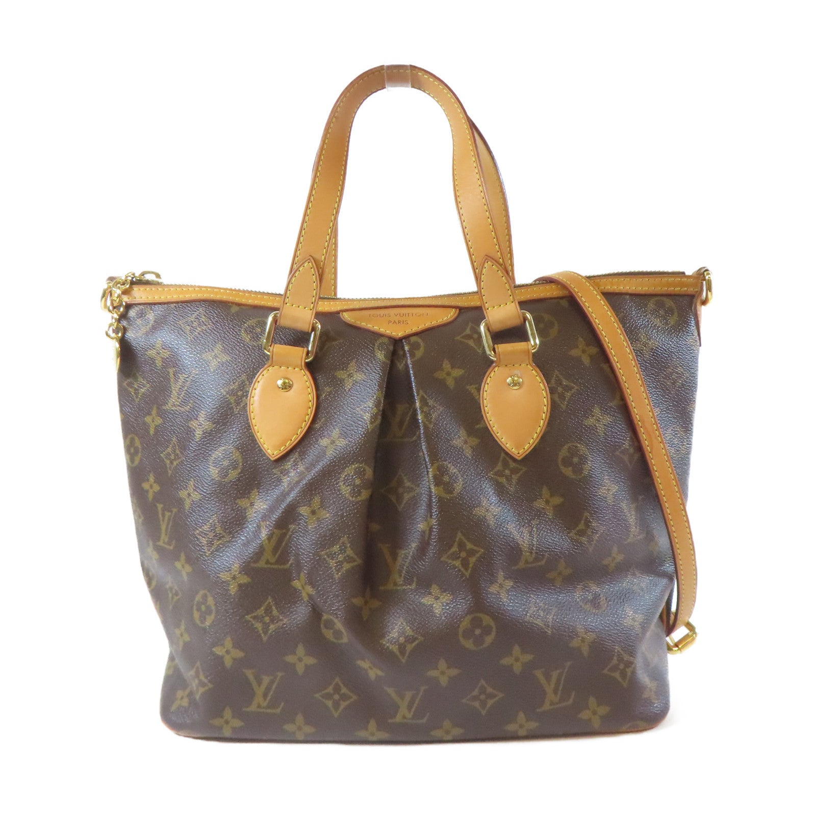 LOUIS VUITTON Monogram Palermo PM金扣手挽肩背兩用袋啡色