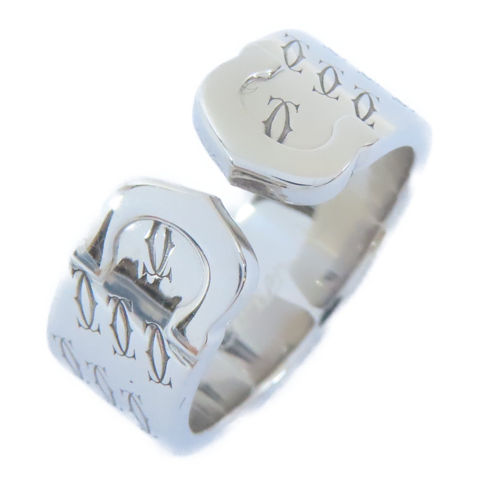 CARTIER 【激減優惠】18K白金Anniversary Logo Ring戒指Cartier#53/US#6.25