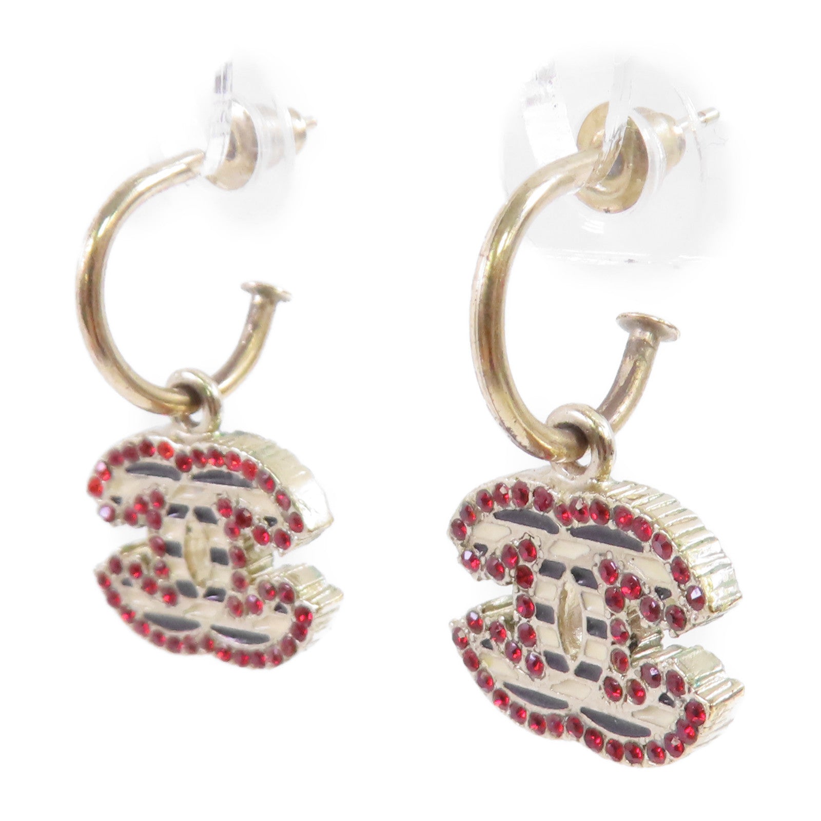 CHANEL 金屬/水鑽Rhinestones CC Earrings耳環