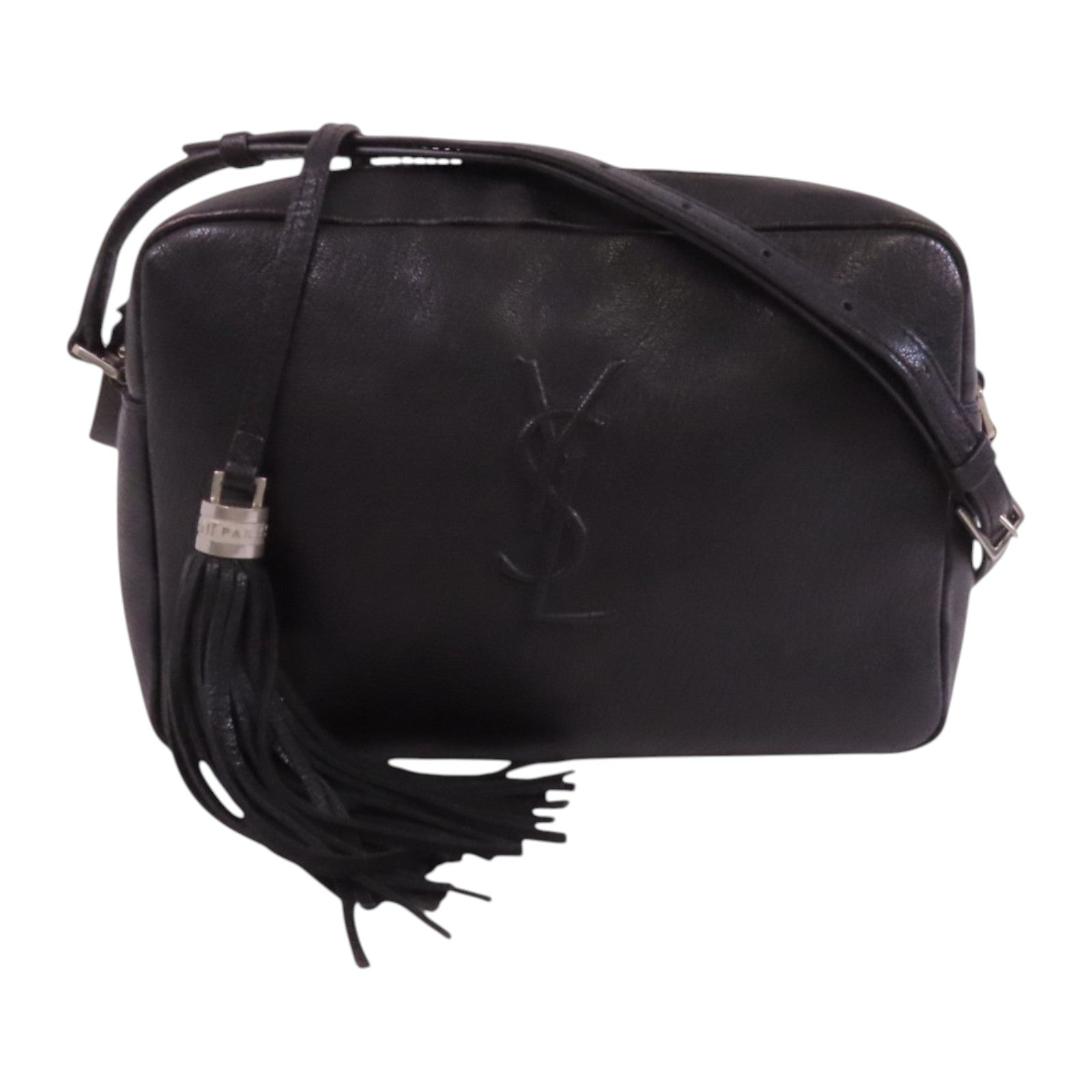 SAINT LAURENT 牛皮皮革Lou Camera Bag銀扣肩背袋