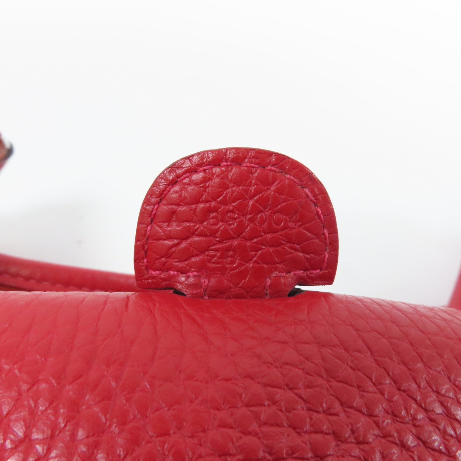 HERMES Clemence皮革Evelyne PM銀扣肩背袋Rouge Casaque法拉利紅色