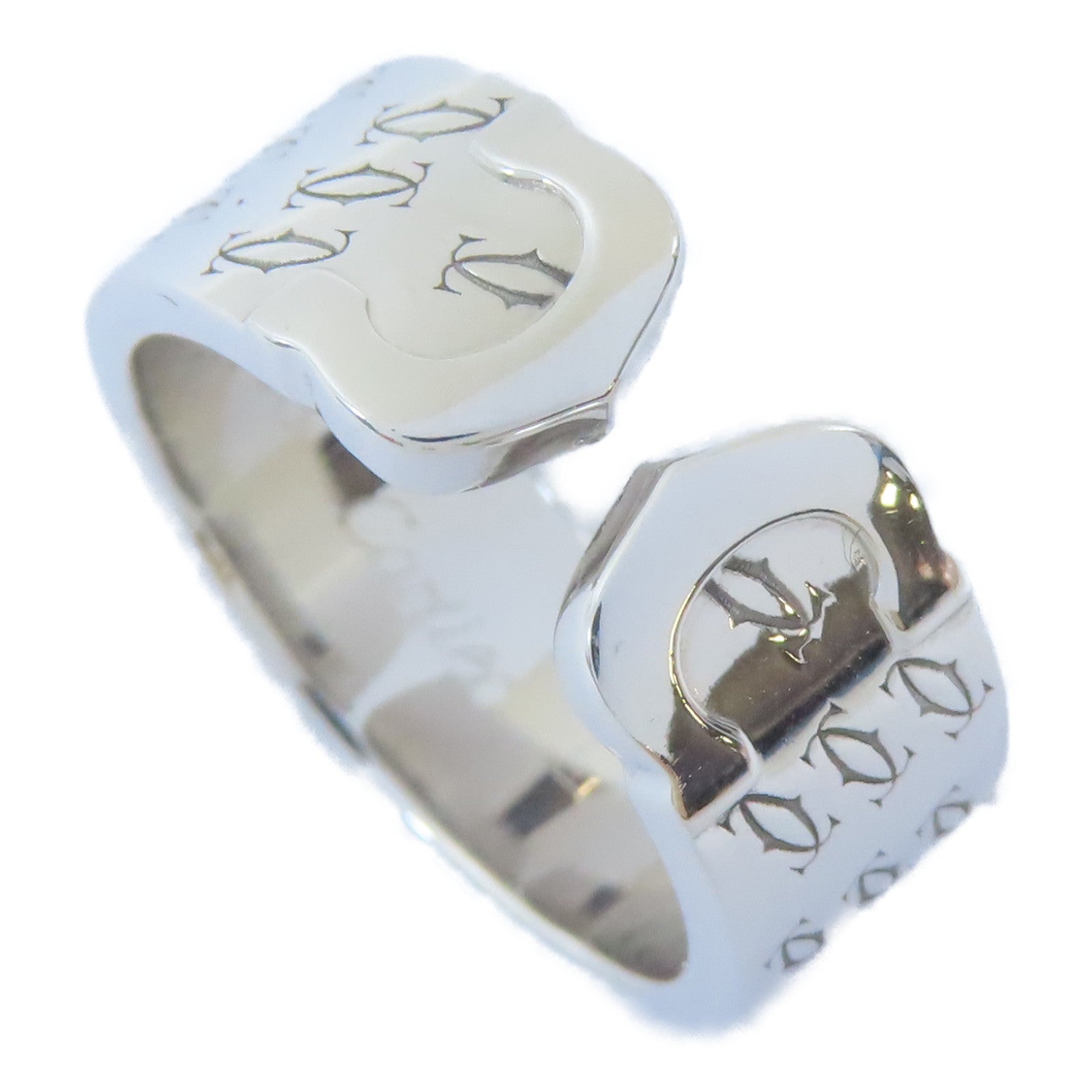 CARTIER 【激減優惠】18K白金Anniversary Logo Ring戒指Cartier#53/US#6.25