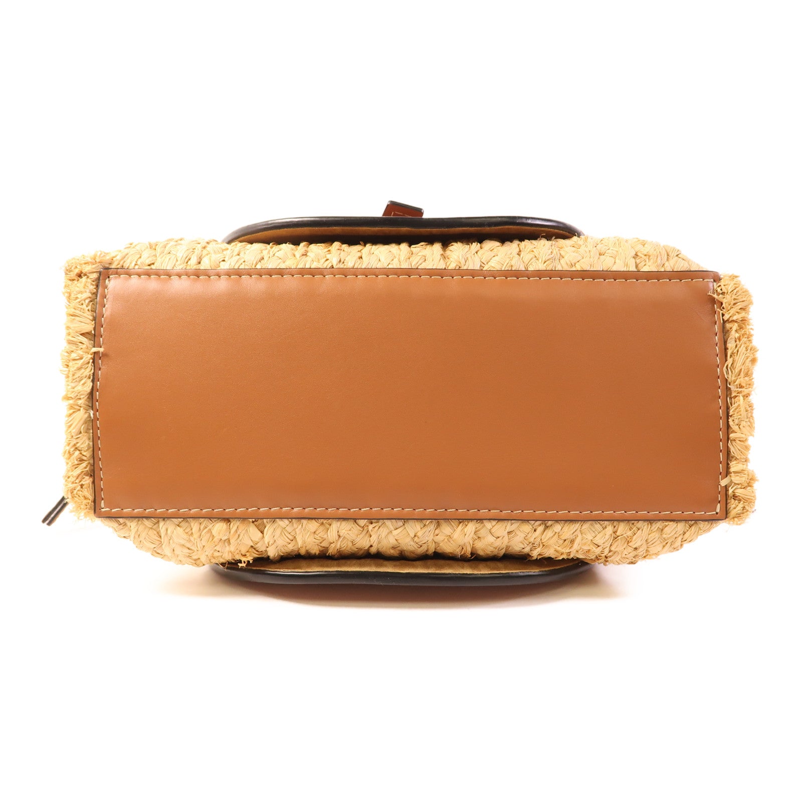LOEWE 牛皮皮革/Raffia Small Gate Top Handle Bag金扣手挽肩背兩用袋