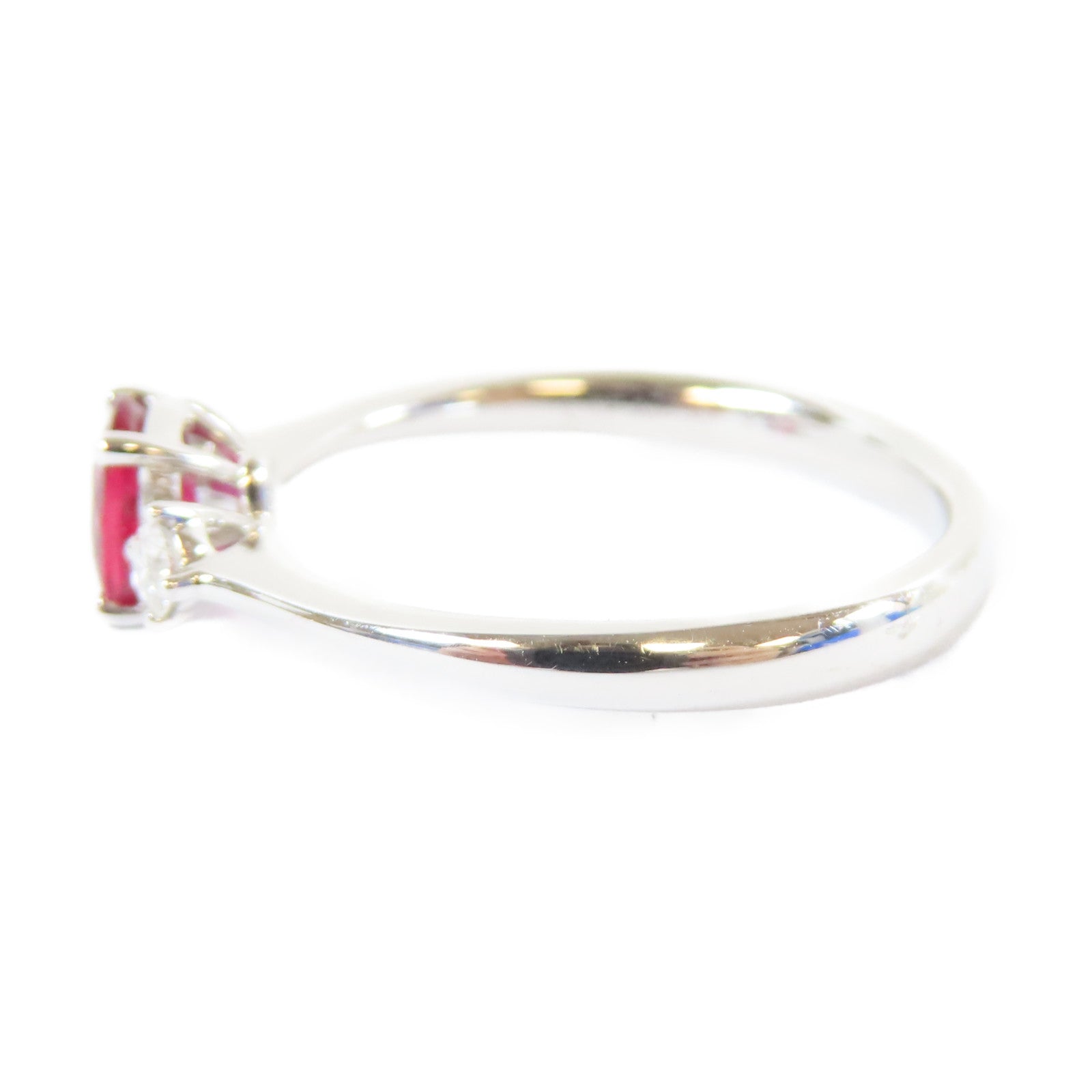 JEWELRY 【激減優惠】18K白金Ruby Ring0.58ct紅寶石/0.105ct鑽石戒指US#6
