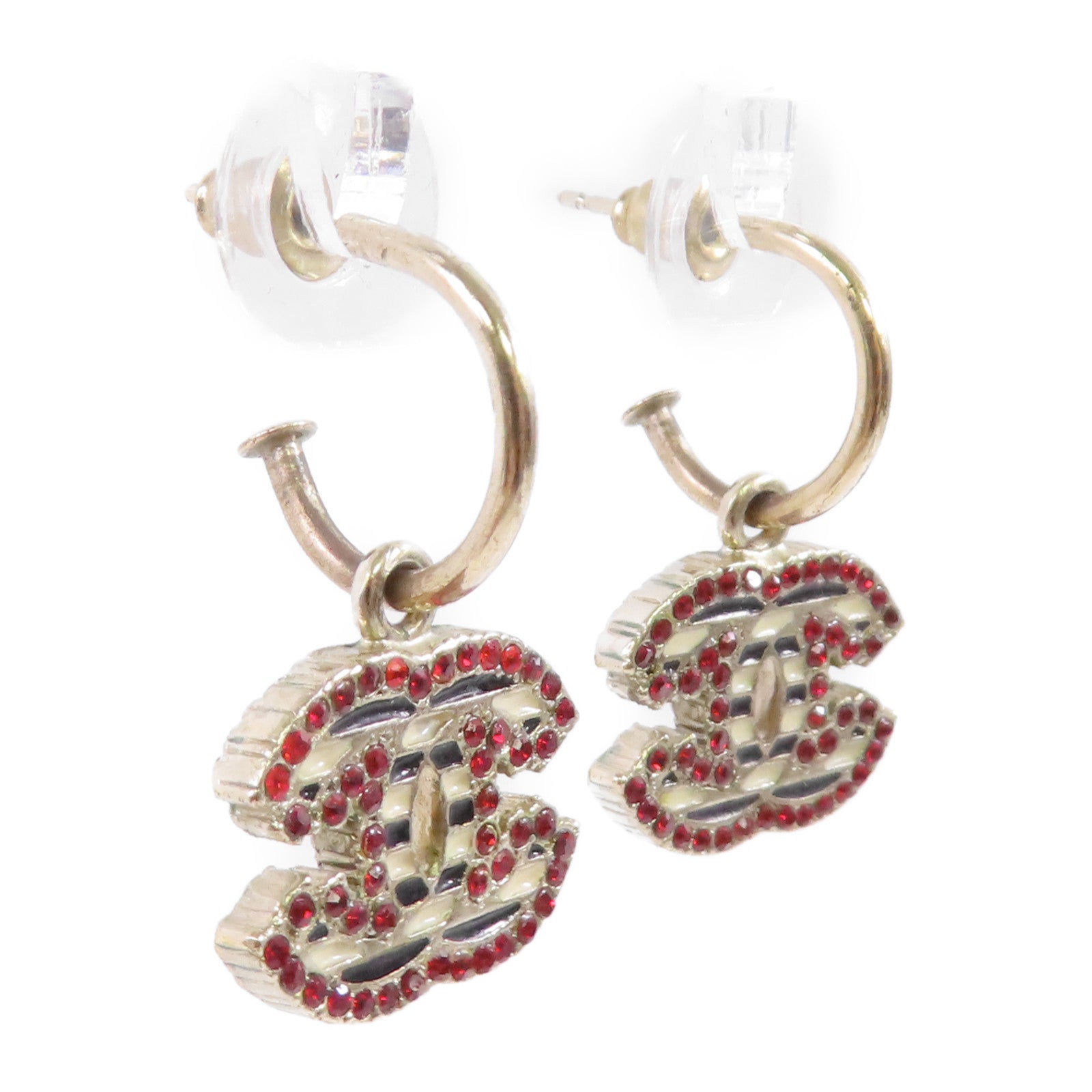 CHANEL 金屬/水鑽Rhinestones CC Earrings耳環