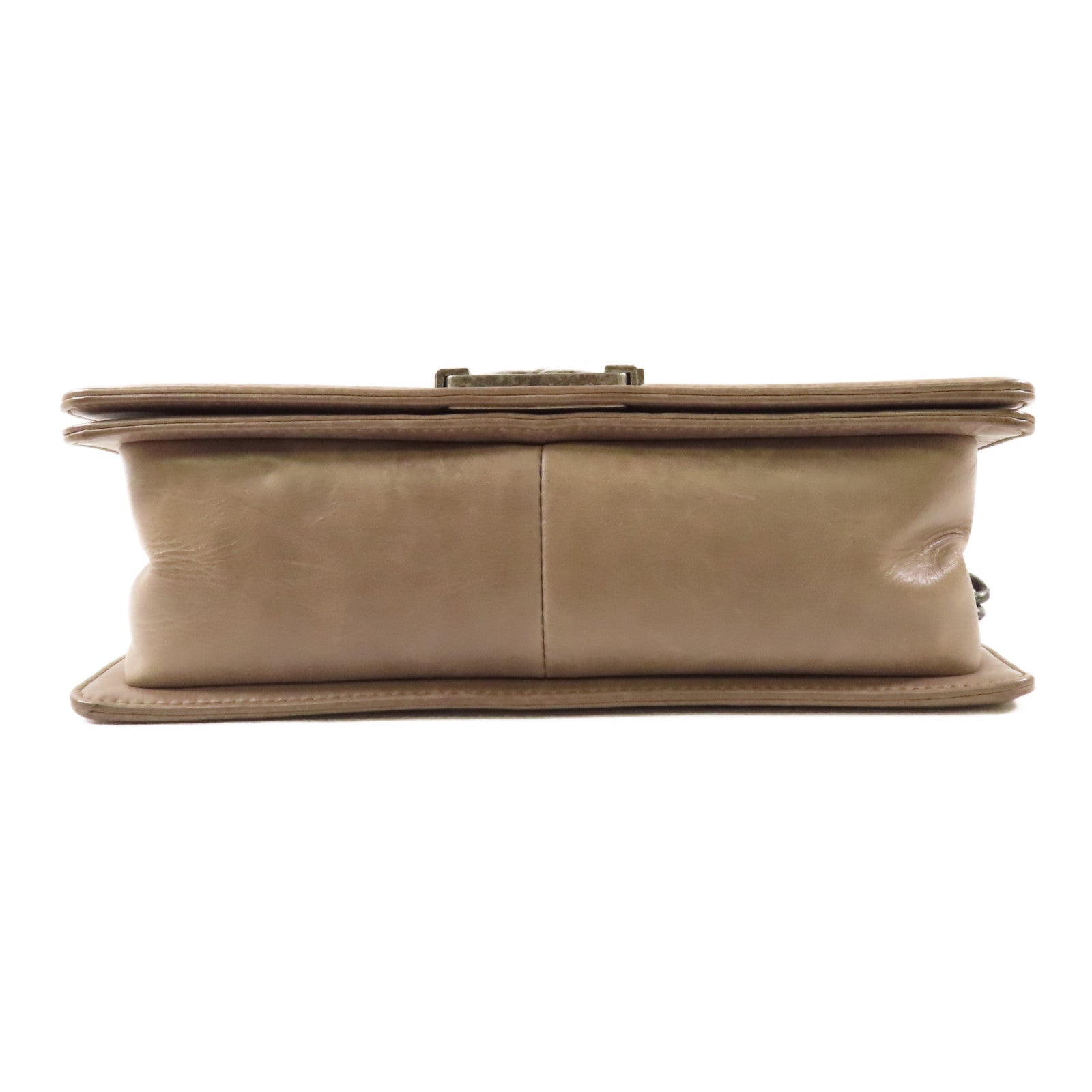 CHANEL 牛皮皮革Boy 25銀扣鏈帶肩背袋