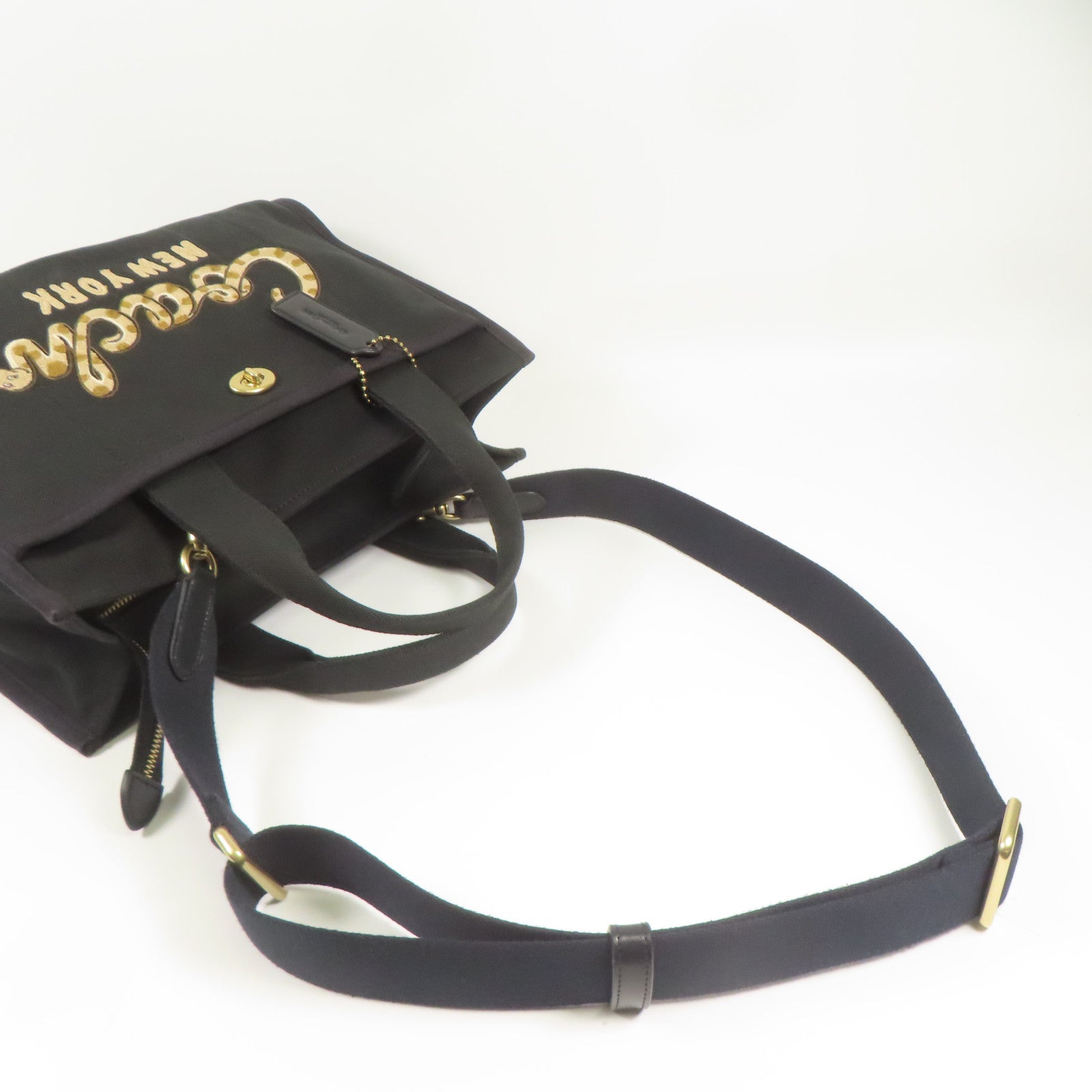 COACH 帆布Shoulder Bag金扣手挽肩背兩用袋