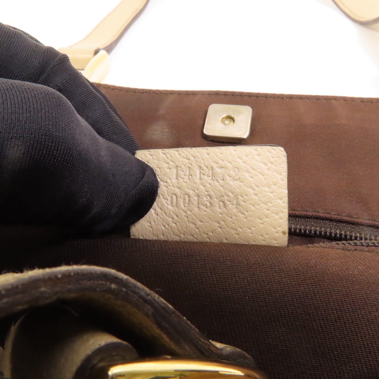 GUCCI 帆布Abbey Tote金扣手挽袋