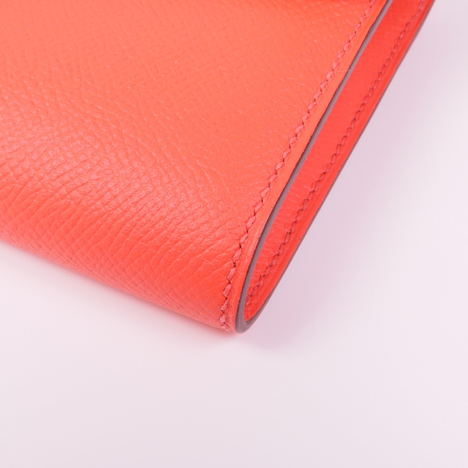HERMES 【激減優惠】Epsom皮革Constance Wallet銀扣長錢包T5 Rose Jaipur