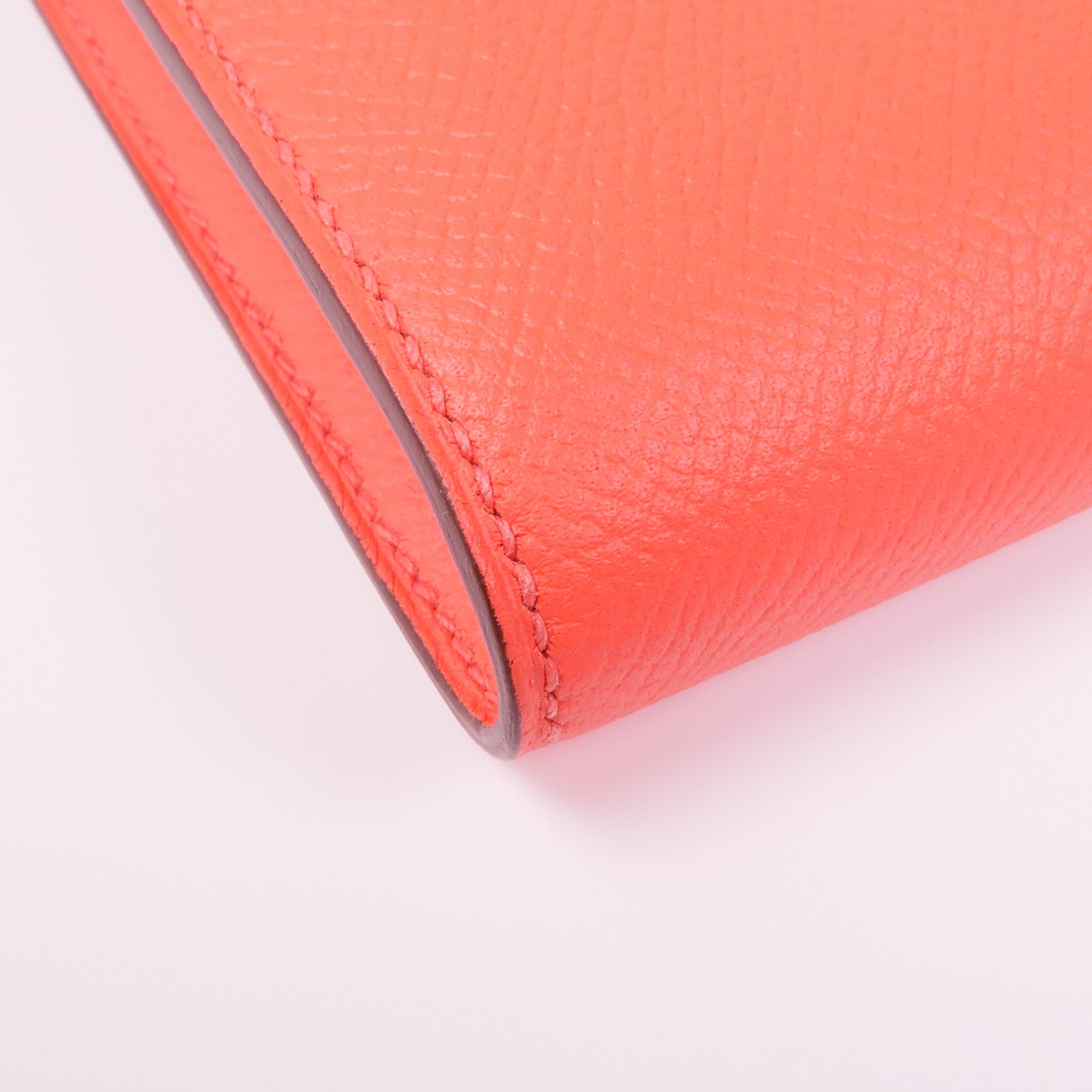 HERMES Epsom皮革Constance Wallet銀扣長錢包T5 Rose Jaipur