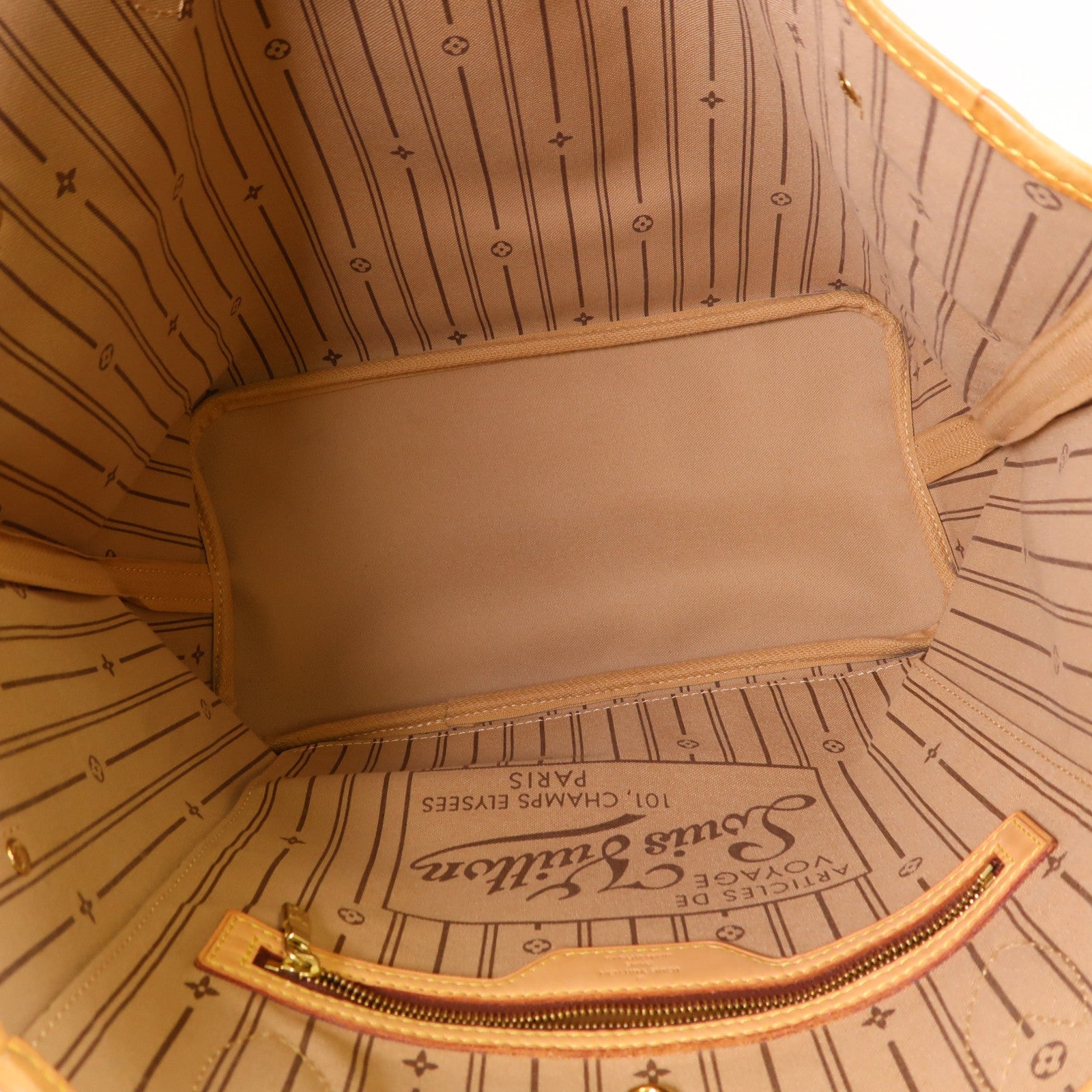 LOUIS VUITTON Monogram Neverfull MM金扣手挽袋