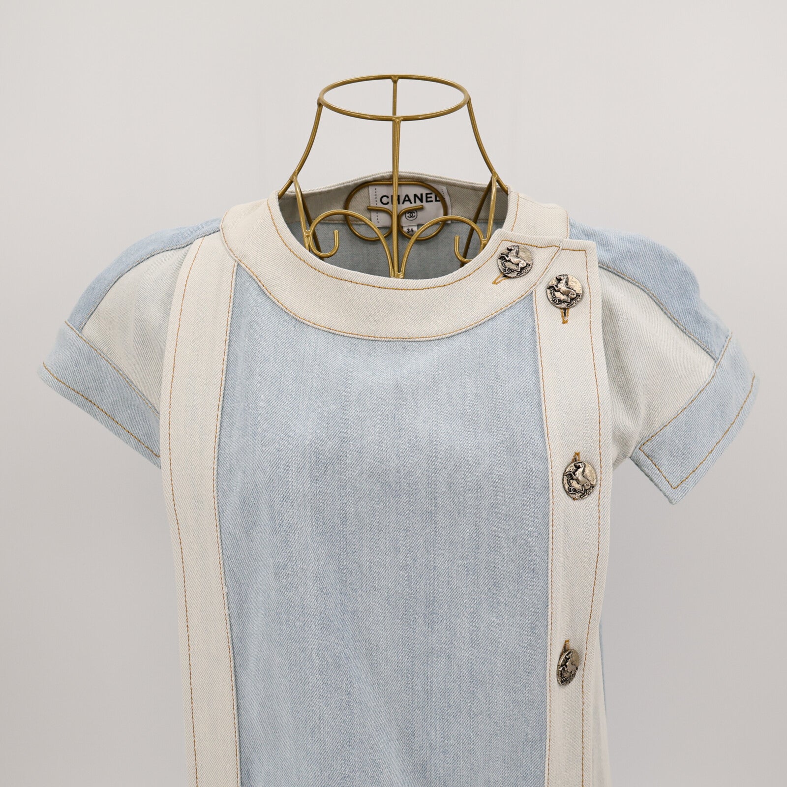 CHANEL Cotton Denim Short Sleeves Dress連身裙