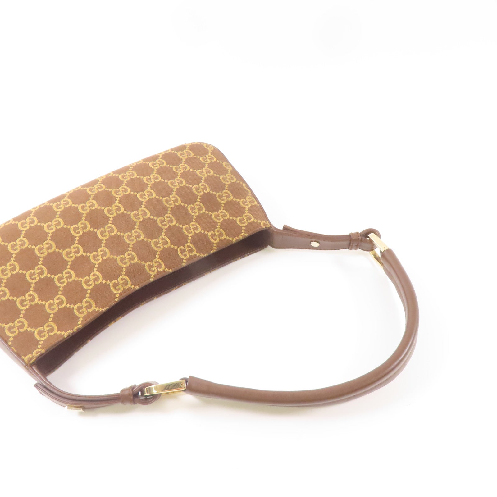 GUCCI 帆布/皮革Shoulder Bag金扣肩背袋
