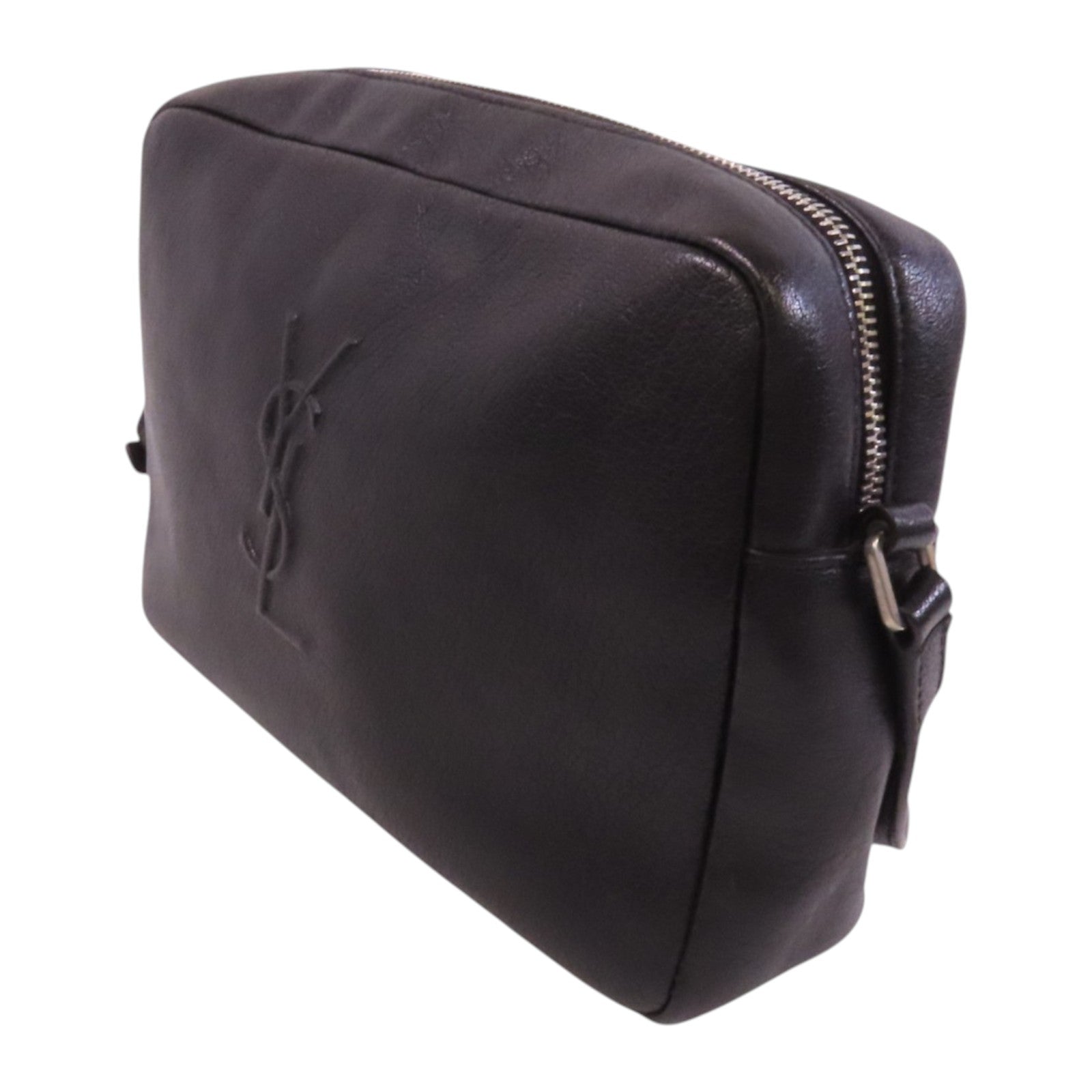 SAINT LAURENT 牛皮皮革Lou Camera Bag銀扣肩背袋