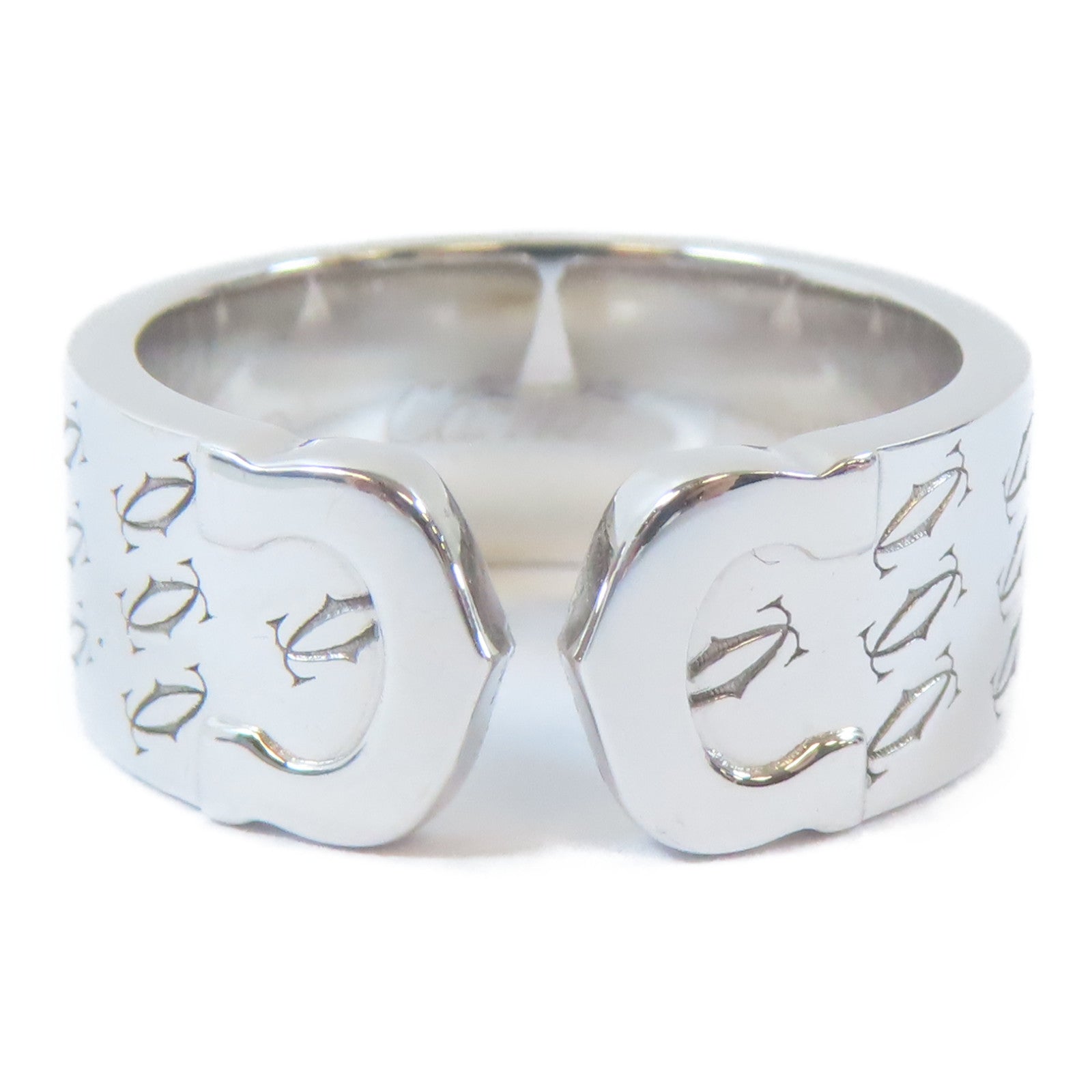 CARTIER 【激減優惠】18K白金Anniversary Logo Ring戒指Cartier#53/US#6.25