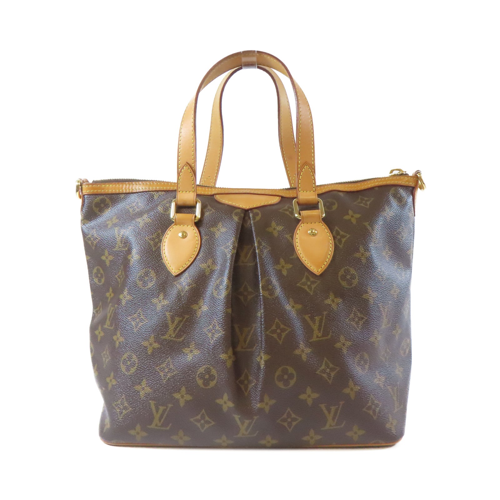 LOUIS VUITTON Monogram Palermo PM金扣手挽肩背兩用袋啡色