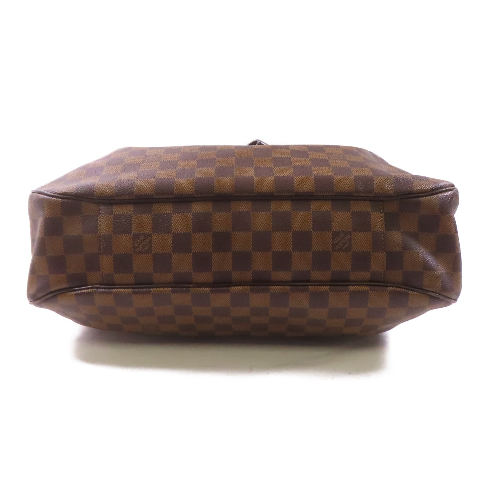 LOUIS VUITTON Damier Evora MM金扣手挽肩背兩用袋棕色