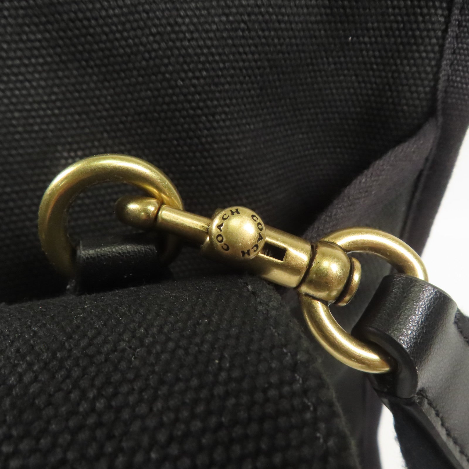COACH 帆布Shoulder Bag金扣手挽肩背兩用袋