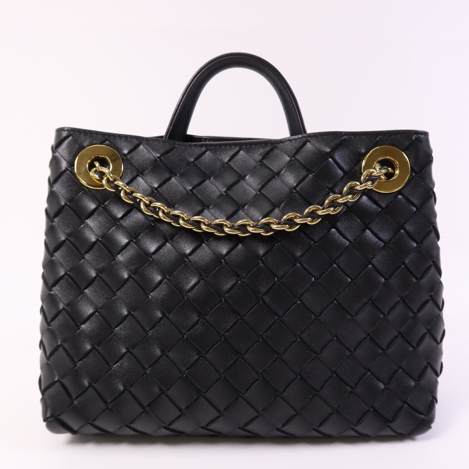 BOTTEGA VENETA 羊皮皮革Andiamo Small金扣鏈帶手挽肩背兩用袋