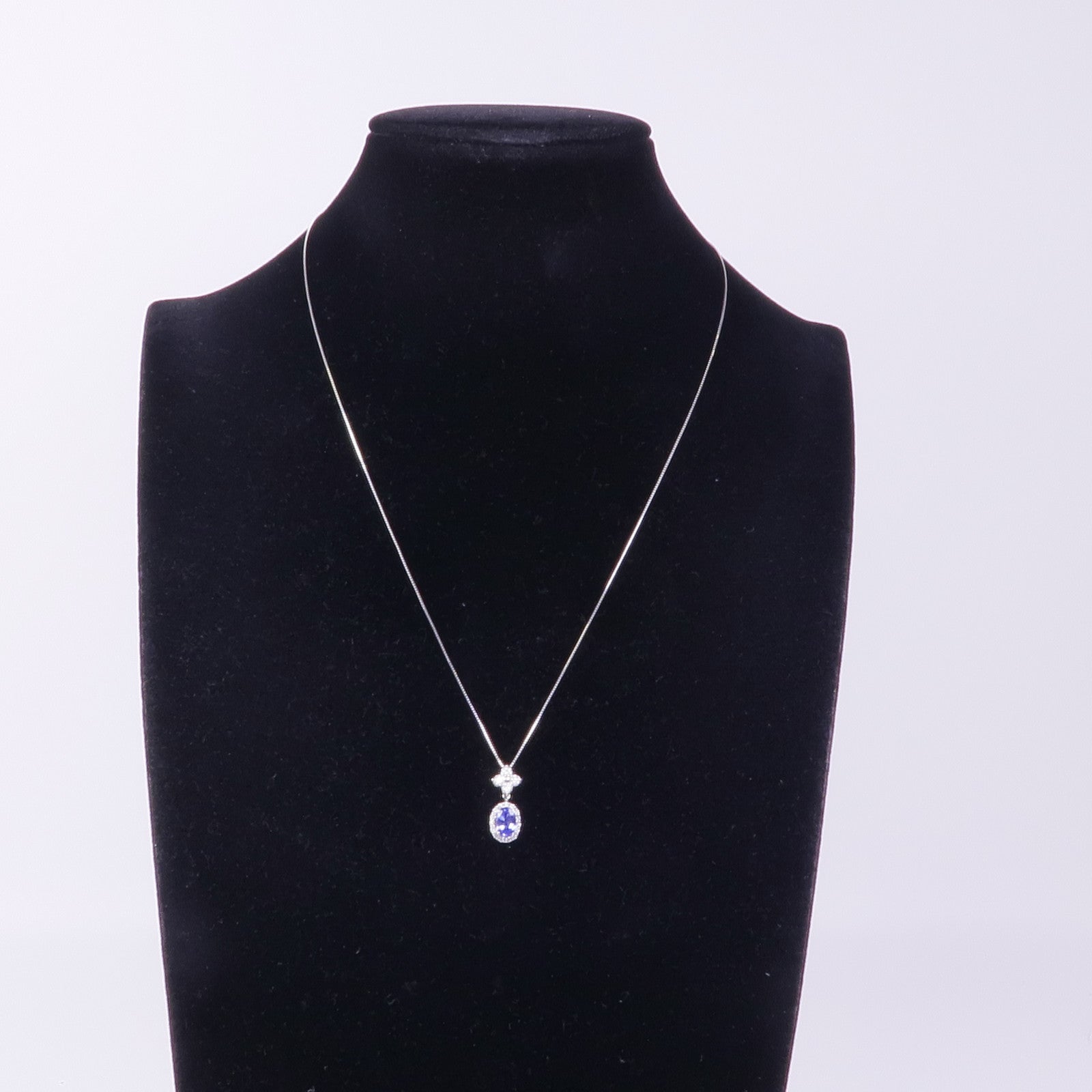 JEWELRY 【激減優惠】18K白金Tanzanite Diamond Necklace坦桑石/鑽石項鍊