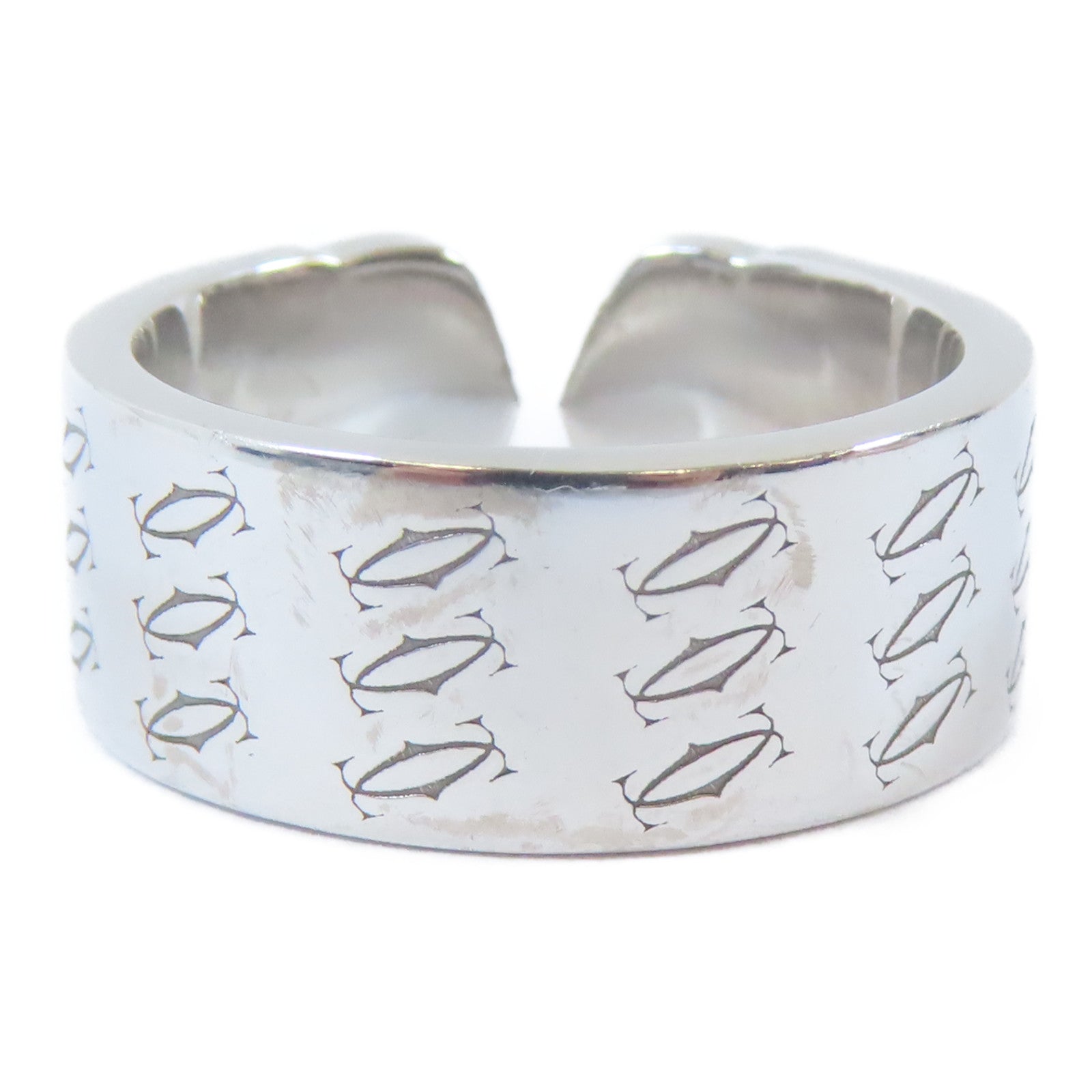 CARTIER 【激減優惠】18K白金Anniversary Logo Ring戒指Cartier#53/US#6.25