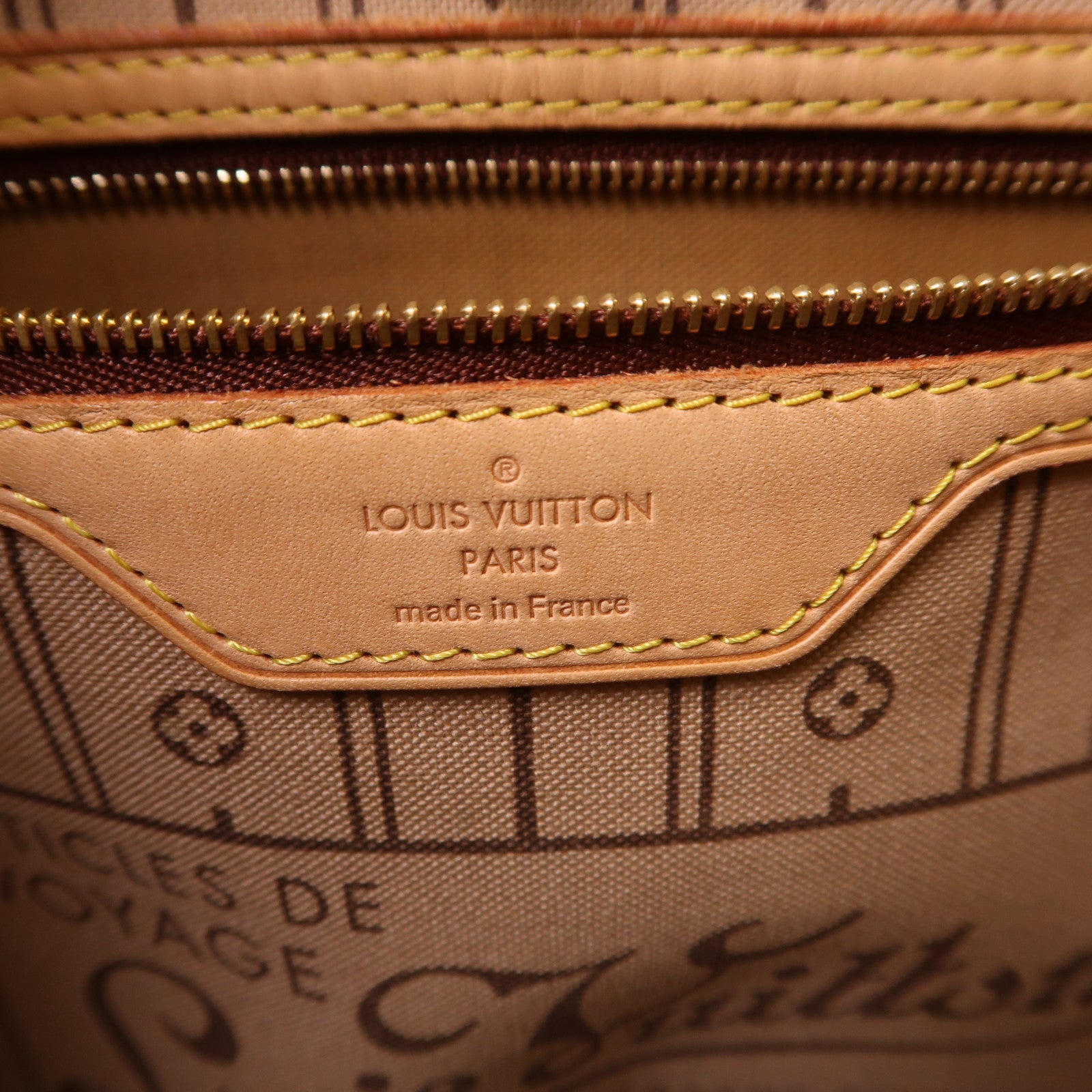 LOUIS VUITTON Monogram Neverfull MM金扣手挽袋