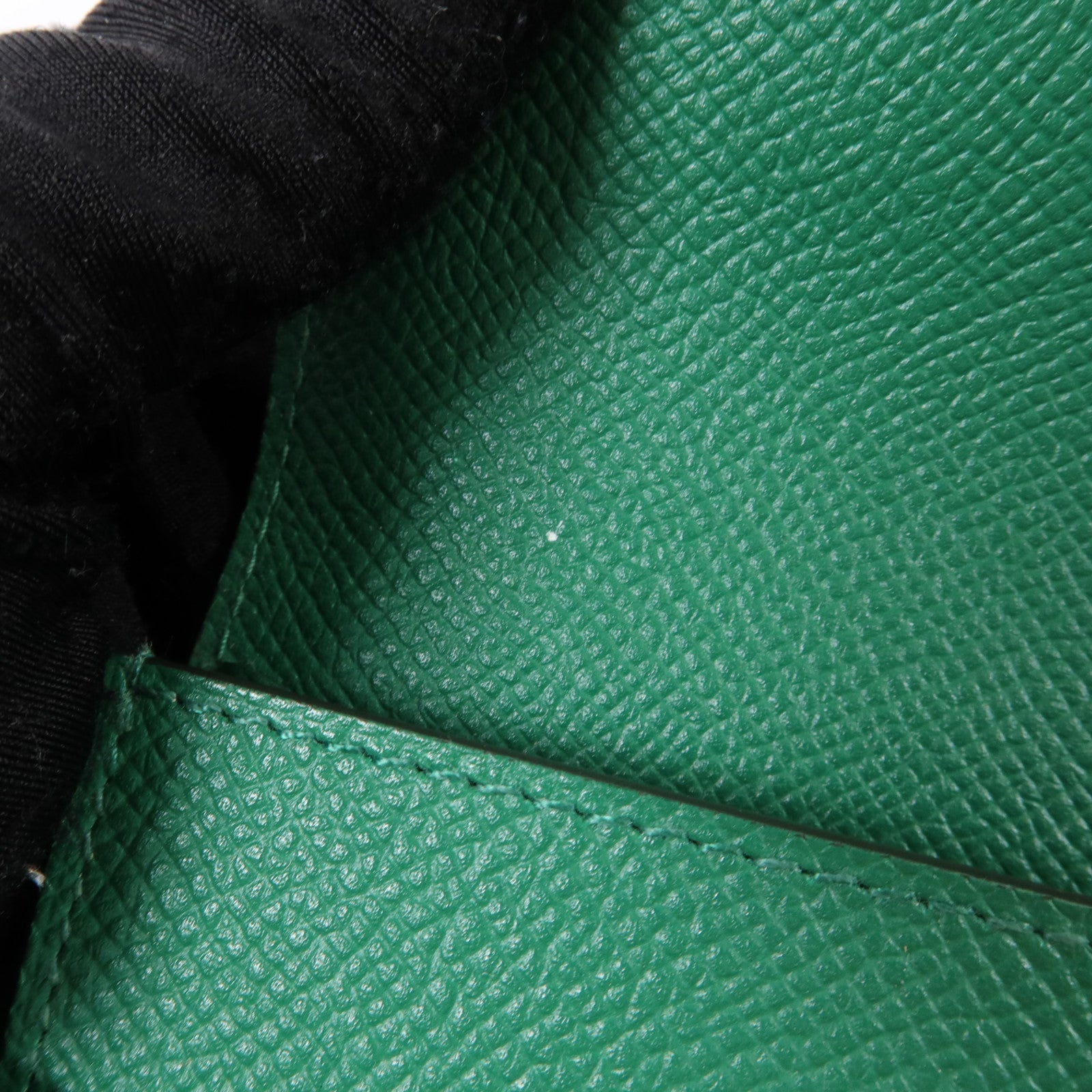 HERMES Epsom皮革Kelly Wallet金扣長錢包Vert Vertigo