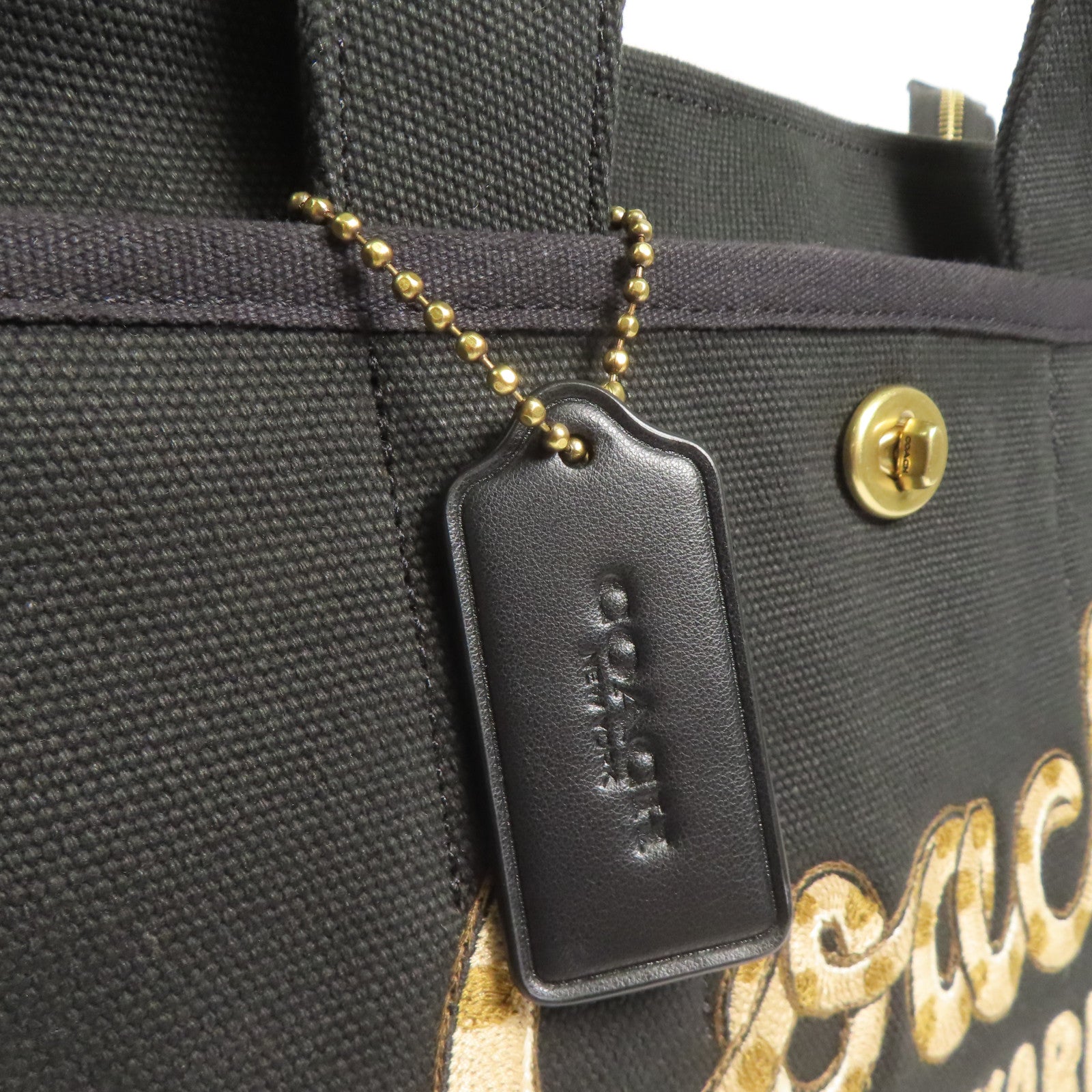 COACH 帆布Shoulder Bag金扣手挽肩背兩用袋