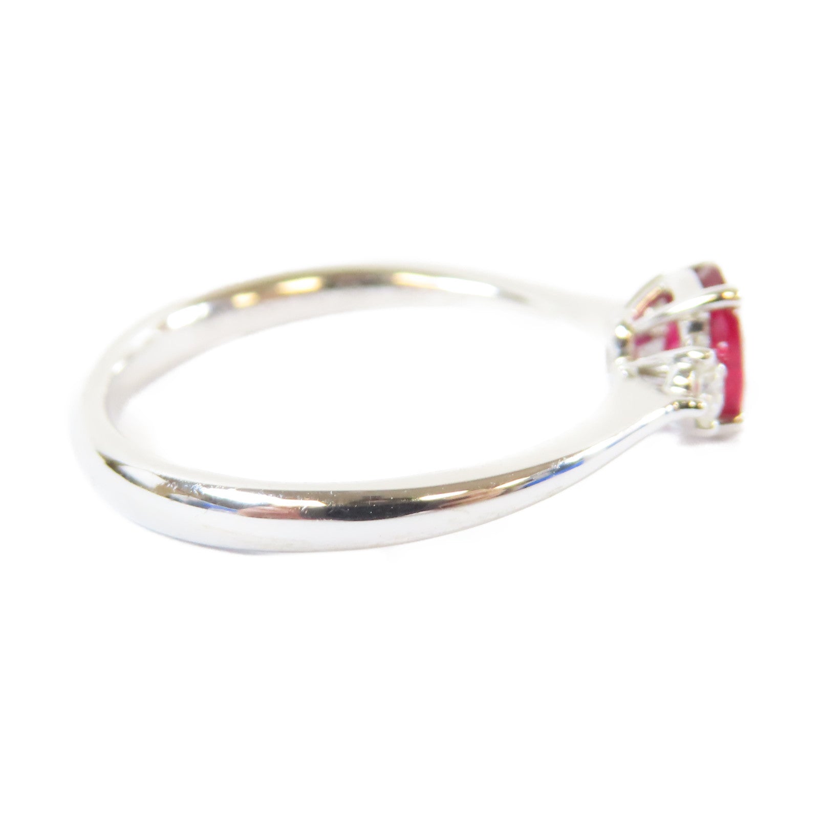 JEWELRY 【激減優惠】18K白金Ruby Ring0.58ct紅寶石/0.105ct鑽石戒指US#6