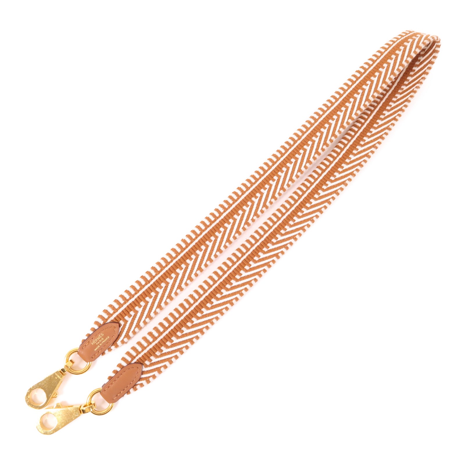 HERMES 帆布Strap金扣肩背帶