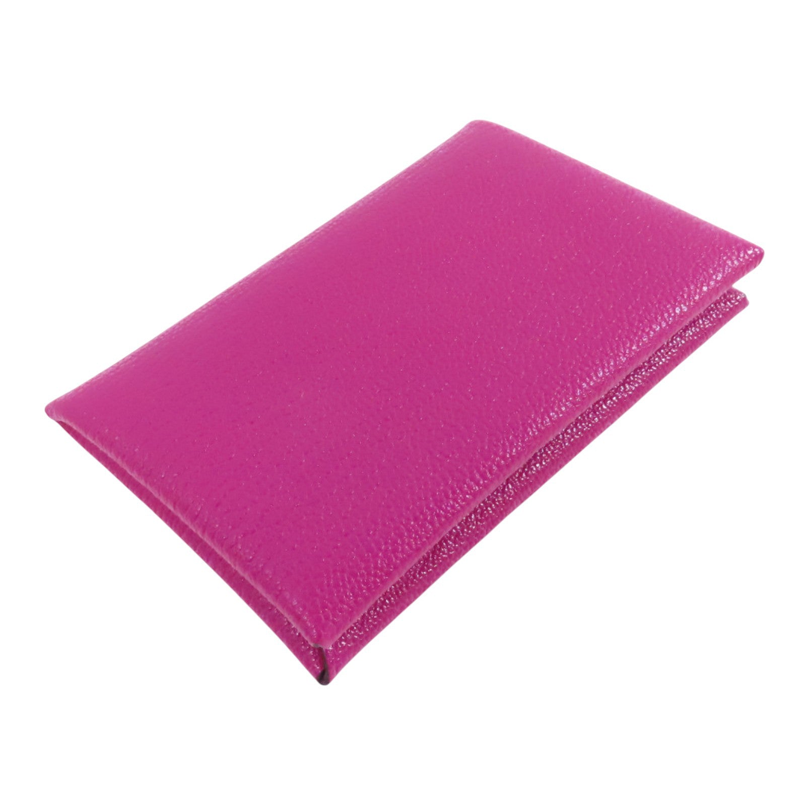 HERMES PHW Calvi Card Case Card Holder Chevre Leather