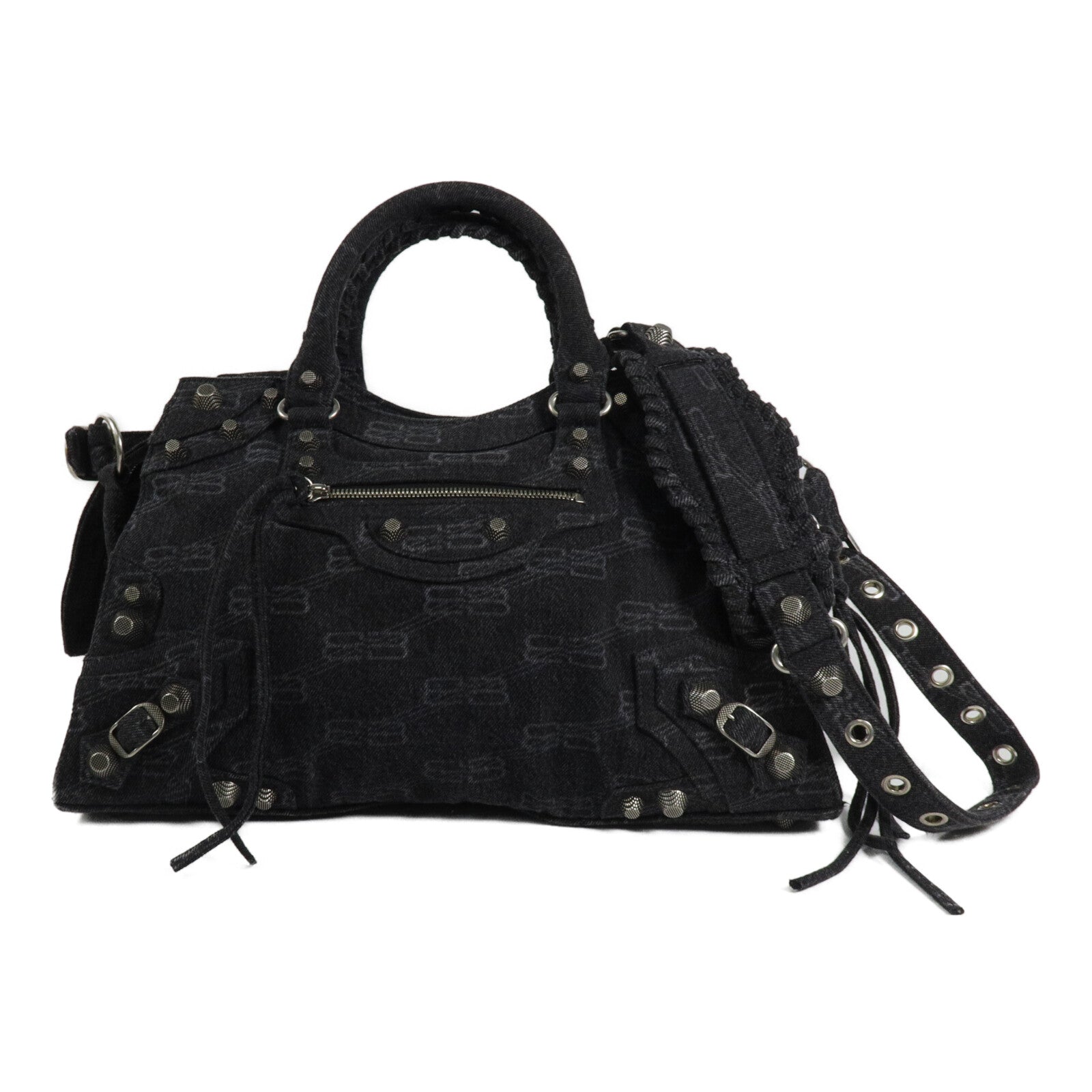 BALENCIAGA 牛仔布Neo Cagole City手挽肩背兩用袋