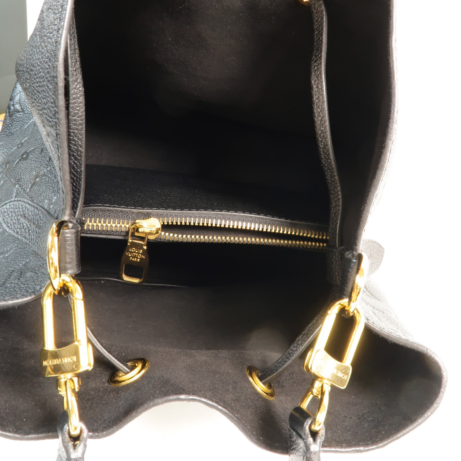 LOUIS VUITTON Monogram Empreinte Neo Noe MM金扣手挽肩背兩用袋