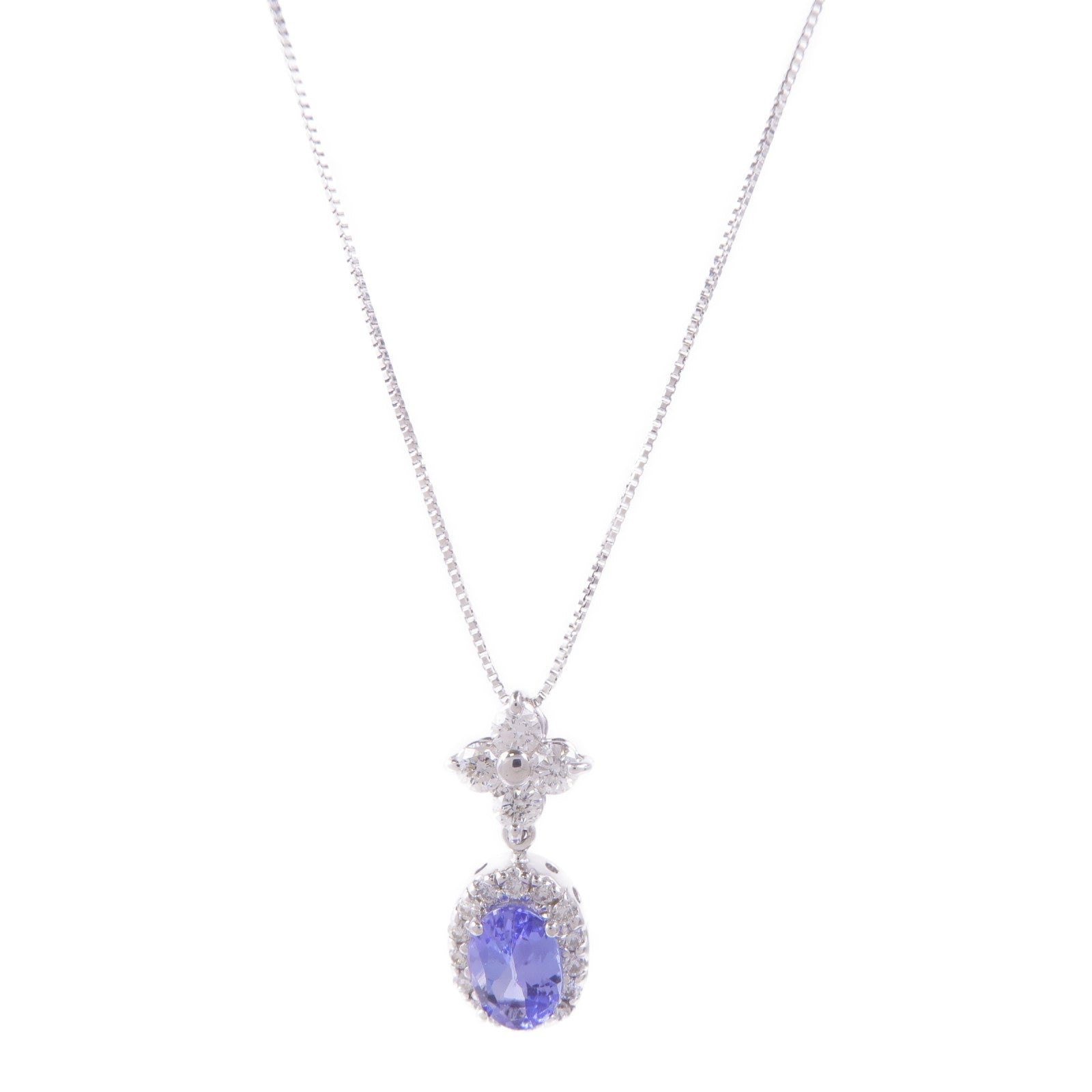 JEWELRY 【激減優惠】18K白金Tanzanite Diamond Necklace坦桑石/鑽石項鍊