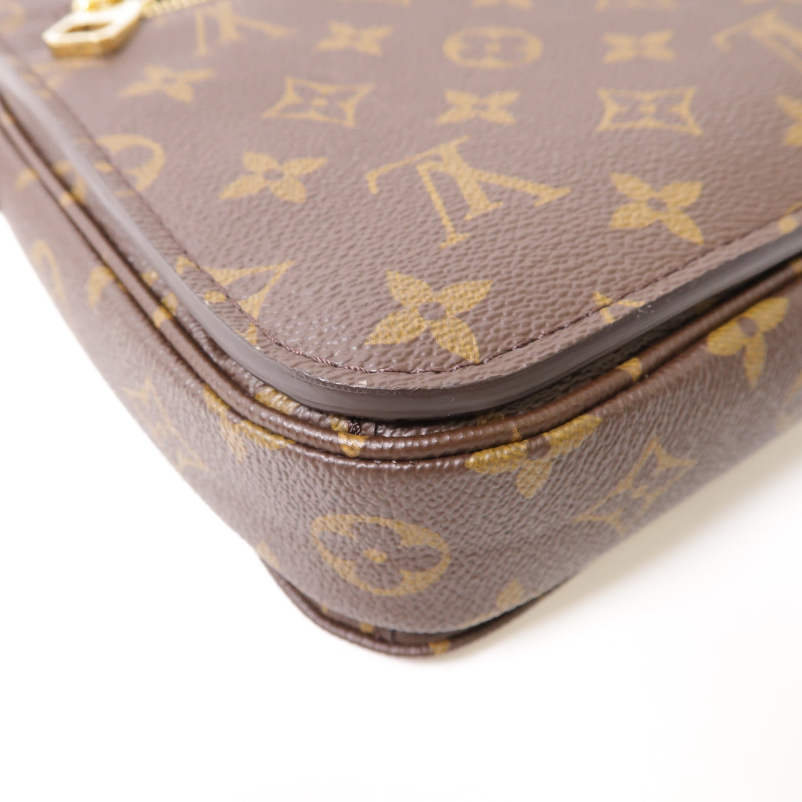 LOUIS VUITTON Monogram Pochette Metis金扣手挽肩背兩用袋棕色